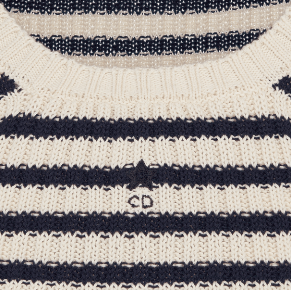 Dior o1w1db10925 444W15 Twinset Sweater in White/Navy Blue Size XL / US 12-14 / IT 48-50 - 3 Thumbnail