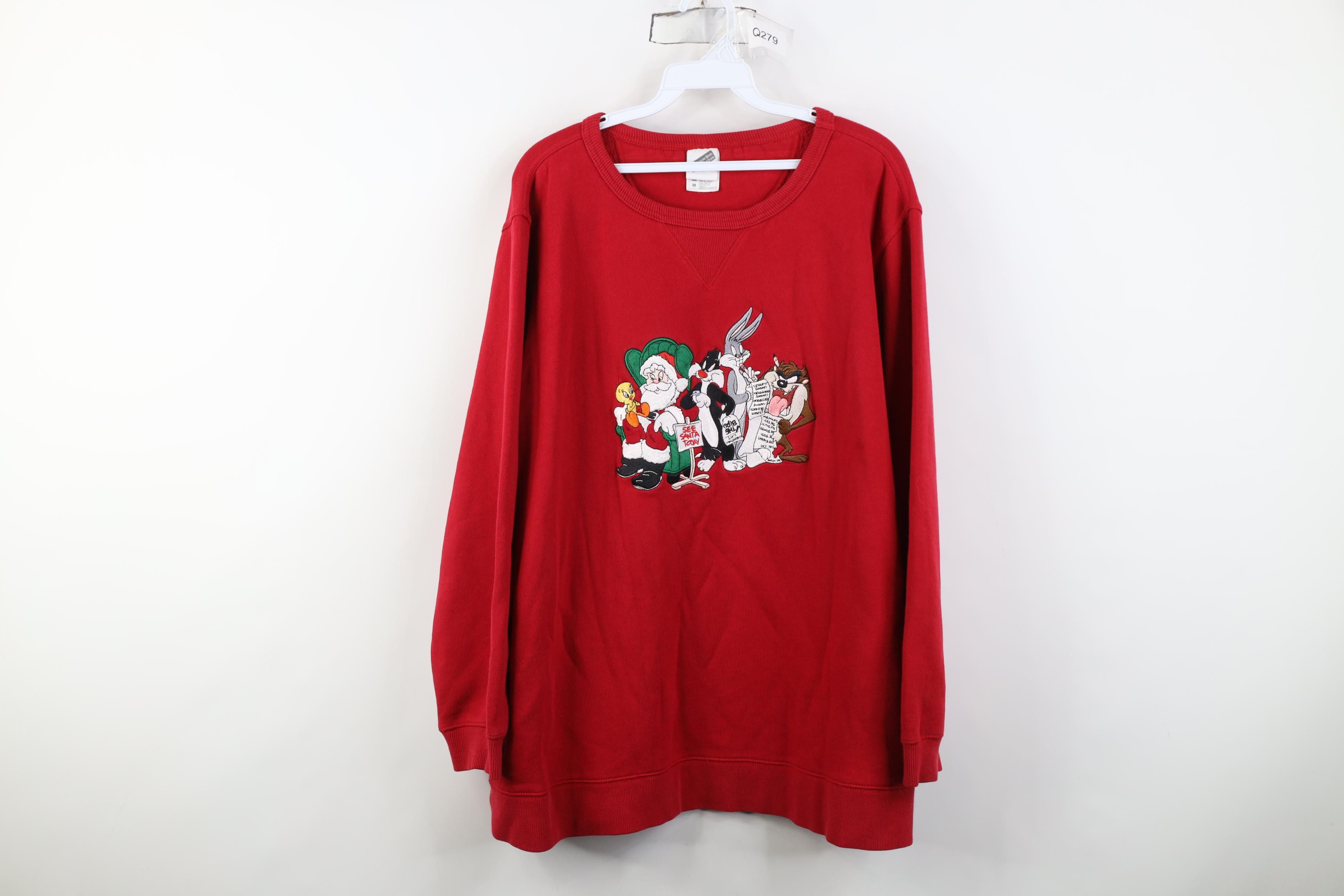 Vintage Vintage 90s Looney Tunes Christmas Santa Claus Sweatshirt Size M / US 6-8 / IT 42-44 - 1 Thumbnail