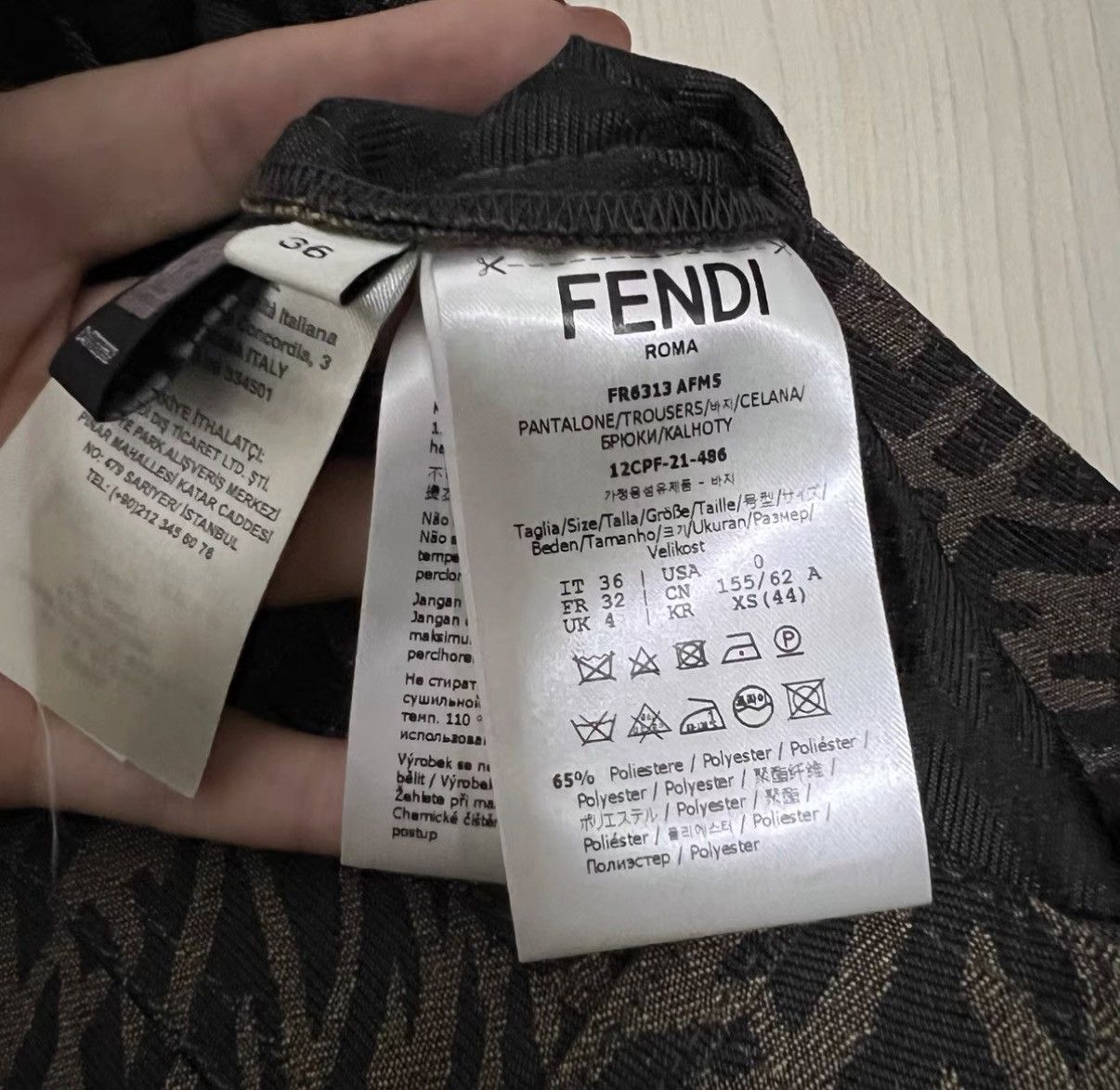 Fendi Fendi Brown FF All Over Print Trousers J41 Size 25" / US 0 / IT 36 - 4 Thumbnail