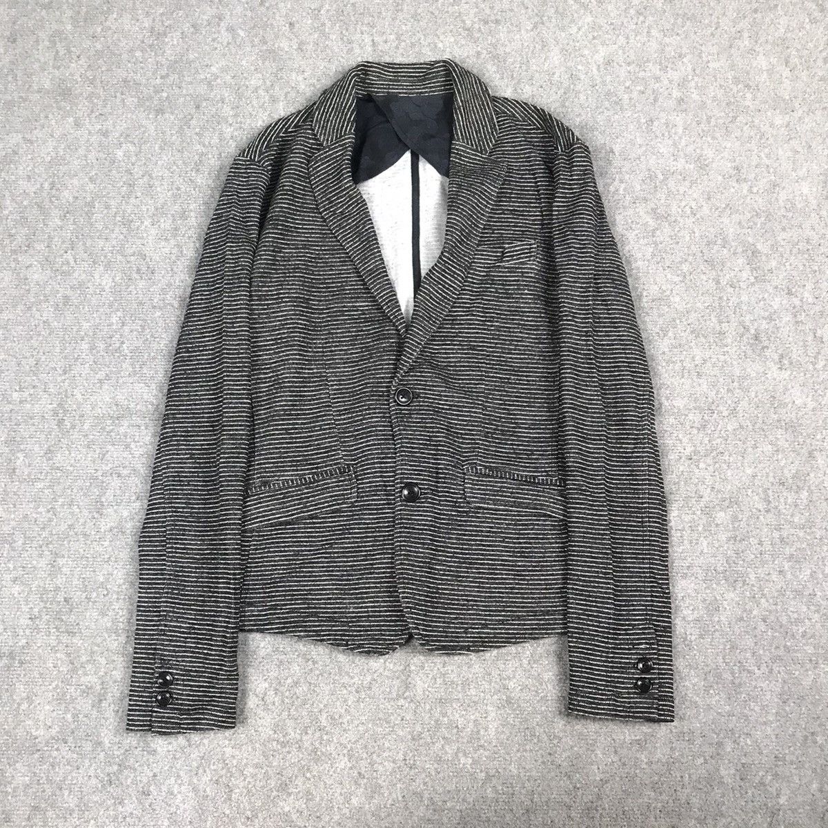 If Six Was Nine × Japanese Brand × Vintage SEMANTIC DESIGN STRIPED PUNK COAT JACKET Size US S / EU 44-46 / 1 - 1 Thumbnail