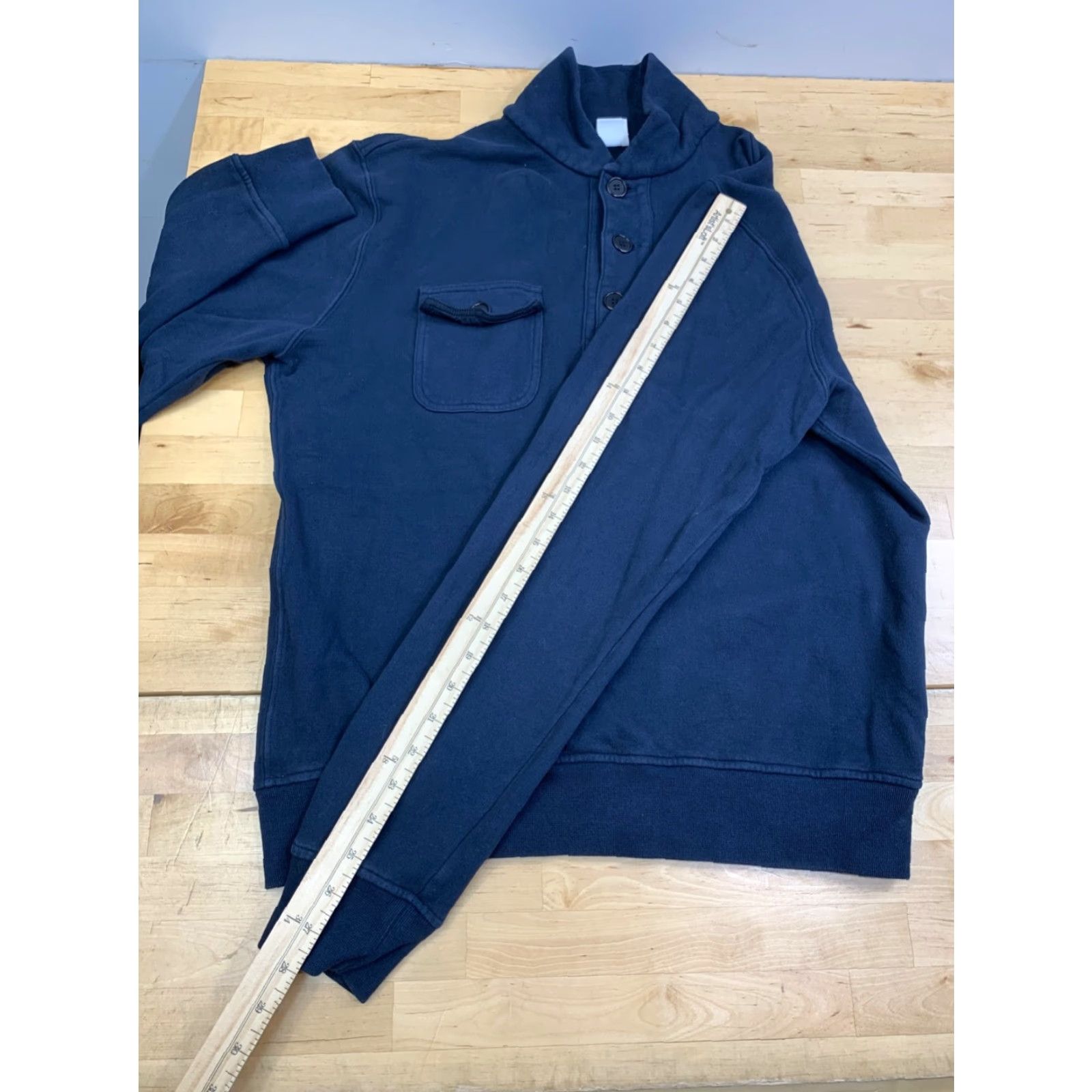 Aspesi Aspesi Mens XL Blue Pullover Henley Sweater Casual Size US XL / EU 56 / 4 - 5 Thumbnail