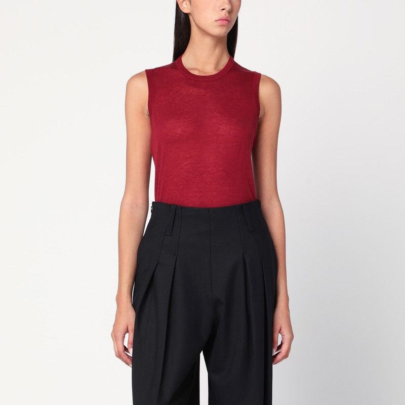 6397 6397 Bordeaux Semi-Sheer Tank Top Size L / US 10 / IT 46 - 1 Thumbnail