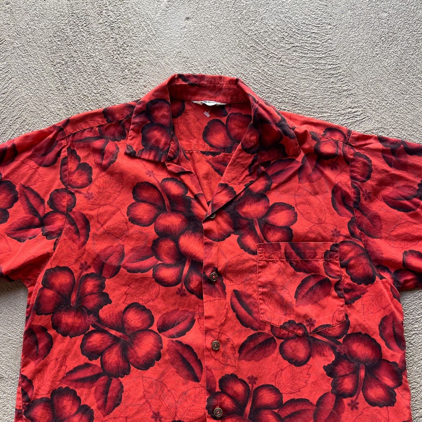 Vintage VINTAGE American Vintage Shirt Mens Large Red Floral Hawaiian Button-Up Regular 60s Retro Beach Size US L / EU 52-54 / 3 - 2 Thumbnail