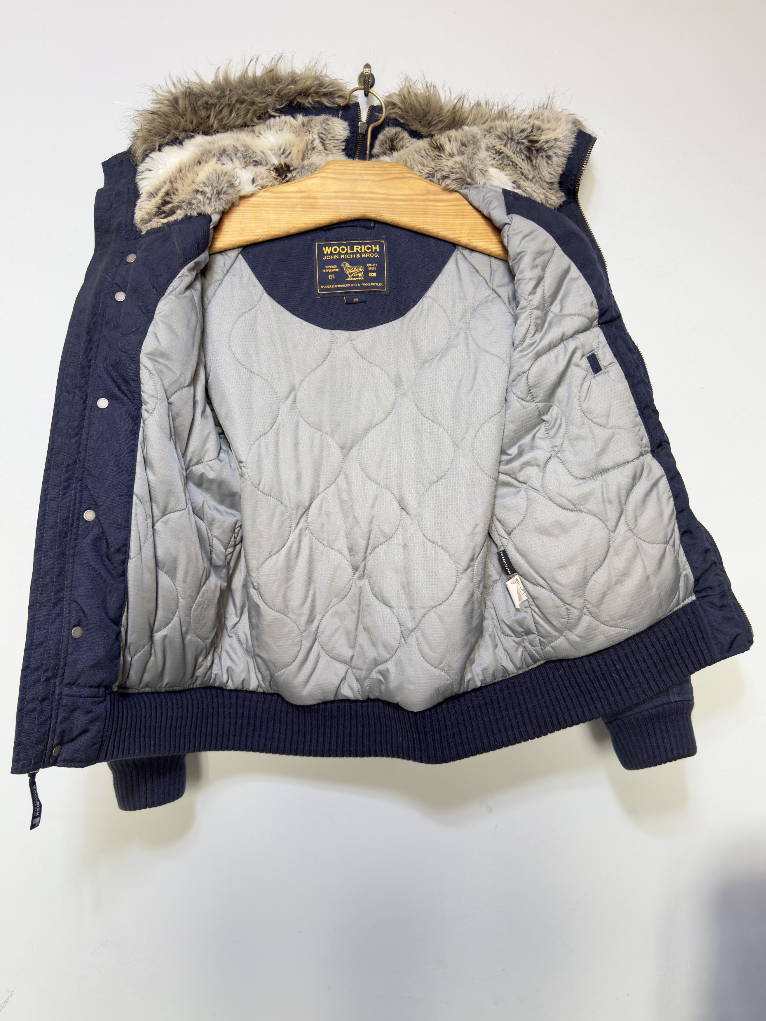 Woolrich Woolen Mills 🔥 bomber jacket puffer hooded fur size M Size US M / EU 48-50 / 2 - 4 Thumbnail