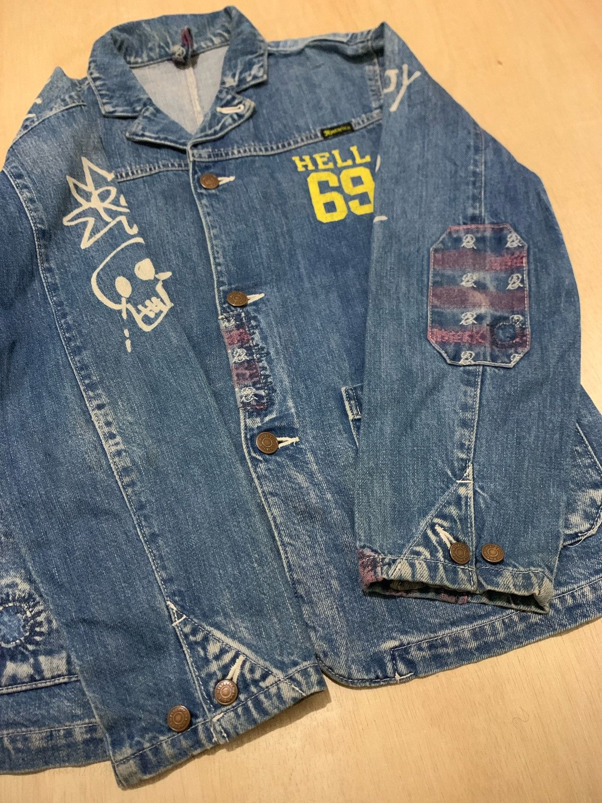 Hysteric Glamour × Japanese Brand Vintage Hysteric Glamour Distressed Denim Jakcet Size ONE SIZE - 5 Thumbnail