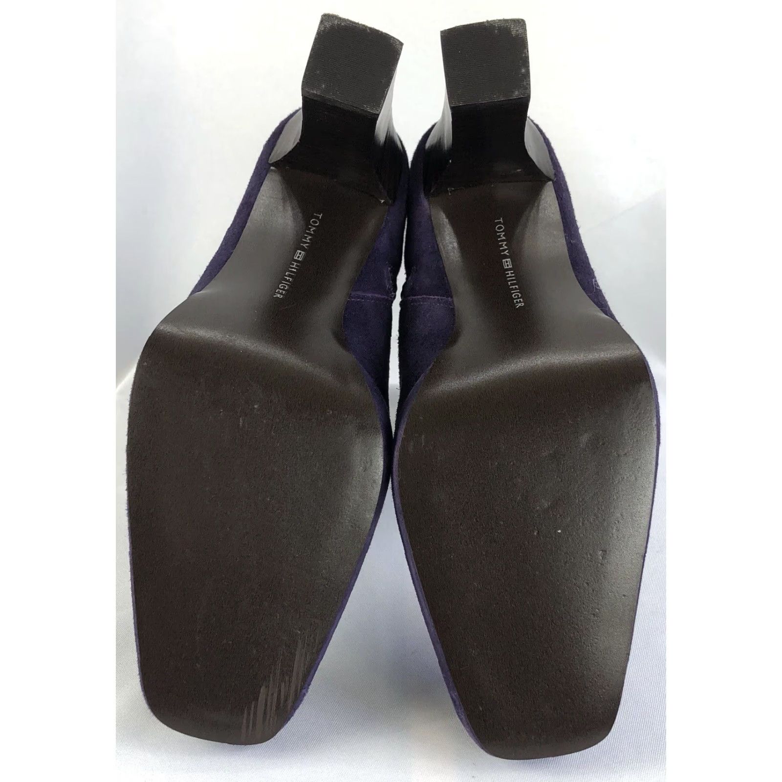 Tommy Hilfiger VINTAGE Tommy Hilfiger Suede Boots 7M Purple 3.5 Heel Square Toe Bootie Women Size US 7 / IT 37 - 6 Thumbnail