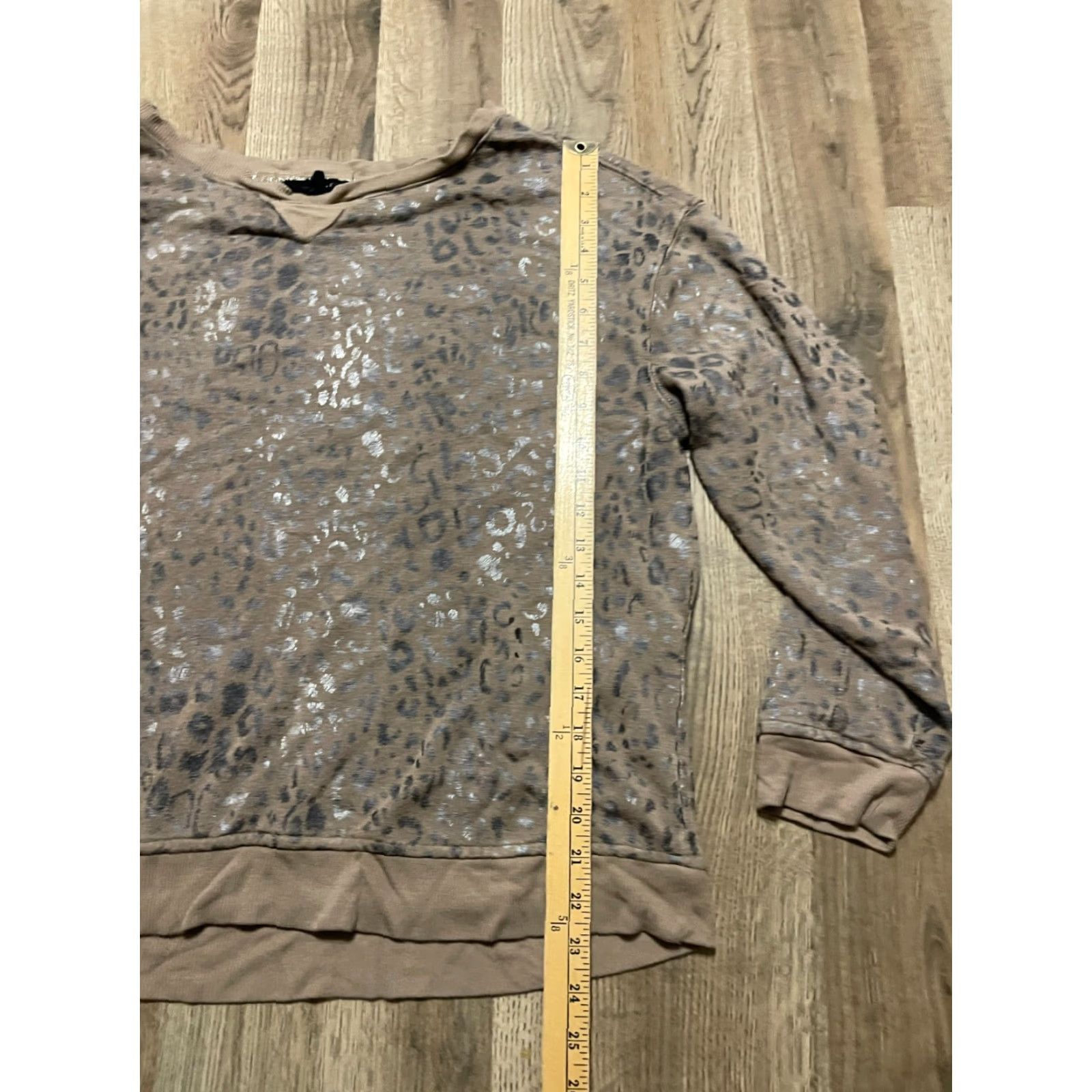 Vintage Jane + Delany Shirt Women XL Brown Cheetah Print Long Sleeve Casual Modern Regular T-Shirt Size XL / US 12-14 / IT 48-50 - 7 Thumbnail
