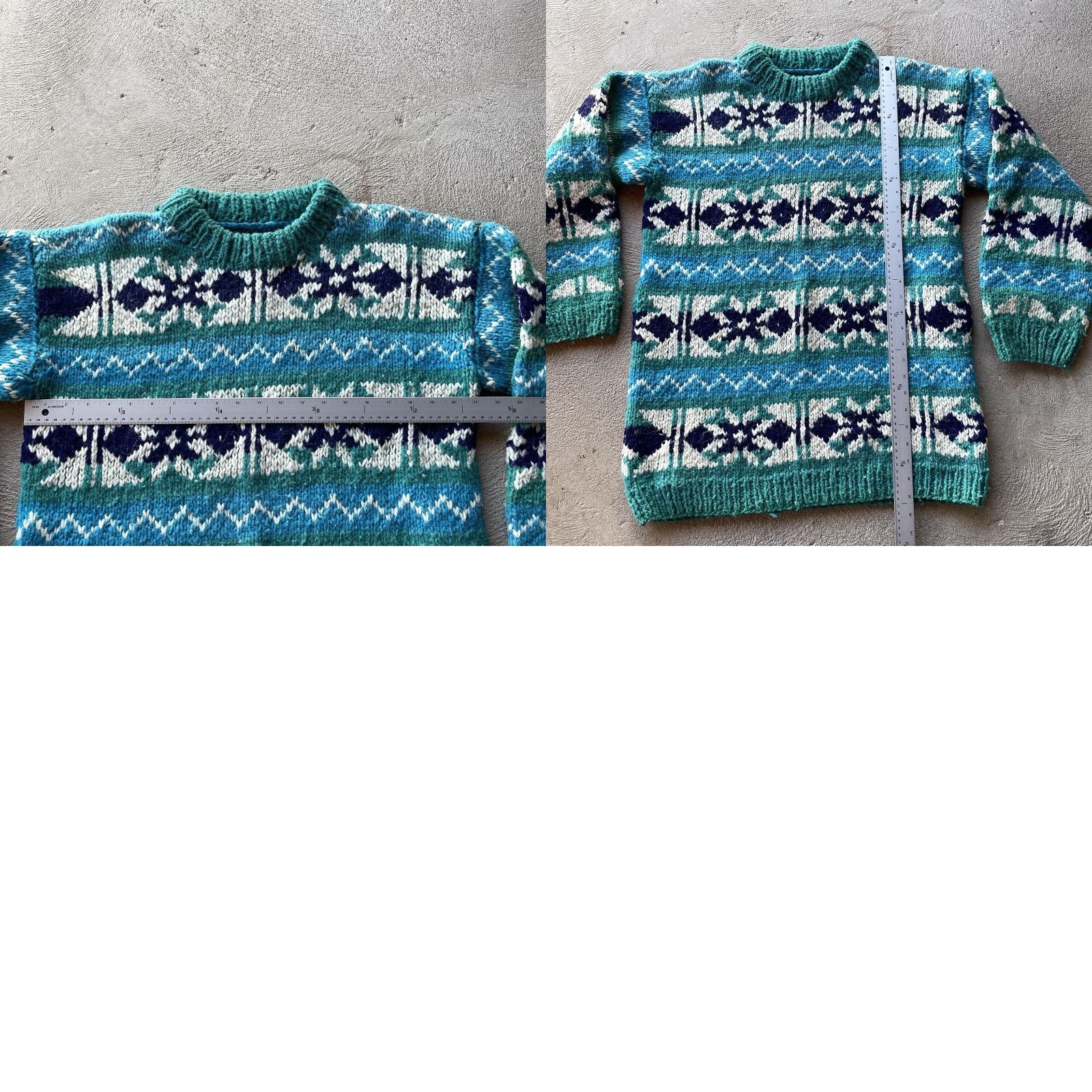 Vintage VINTAGE Amos Andes Sweater Mens Medium Knit Pullover Green Wool Crew Neck 90s Outdoor Geometric Pattern Mens Size US M / EU 48-50 / 2 - 8 Thumbnail
