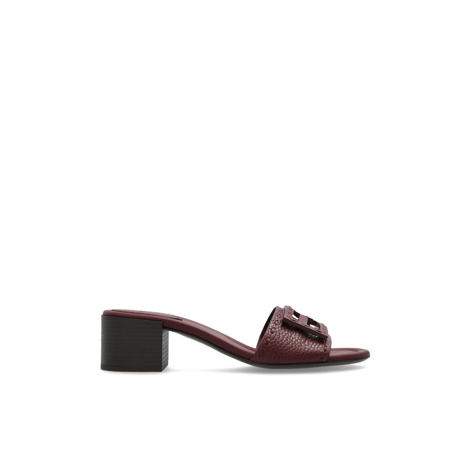 FENDI Baguette $890 Burgundy Red Slides New (Women's size:9;