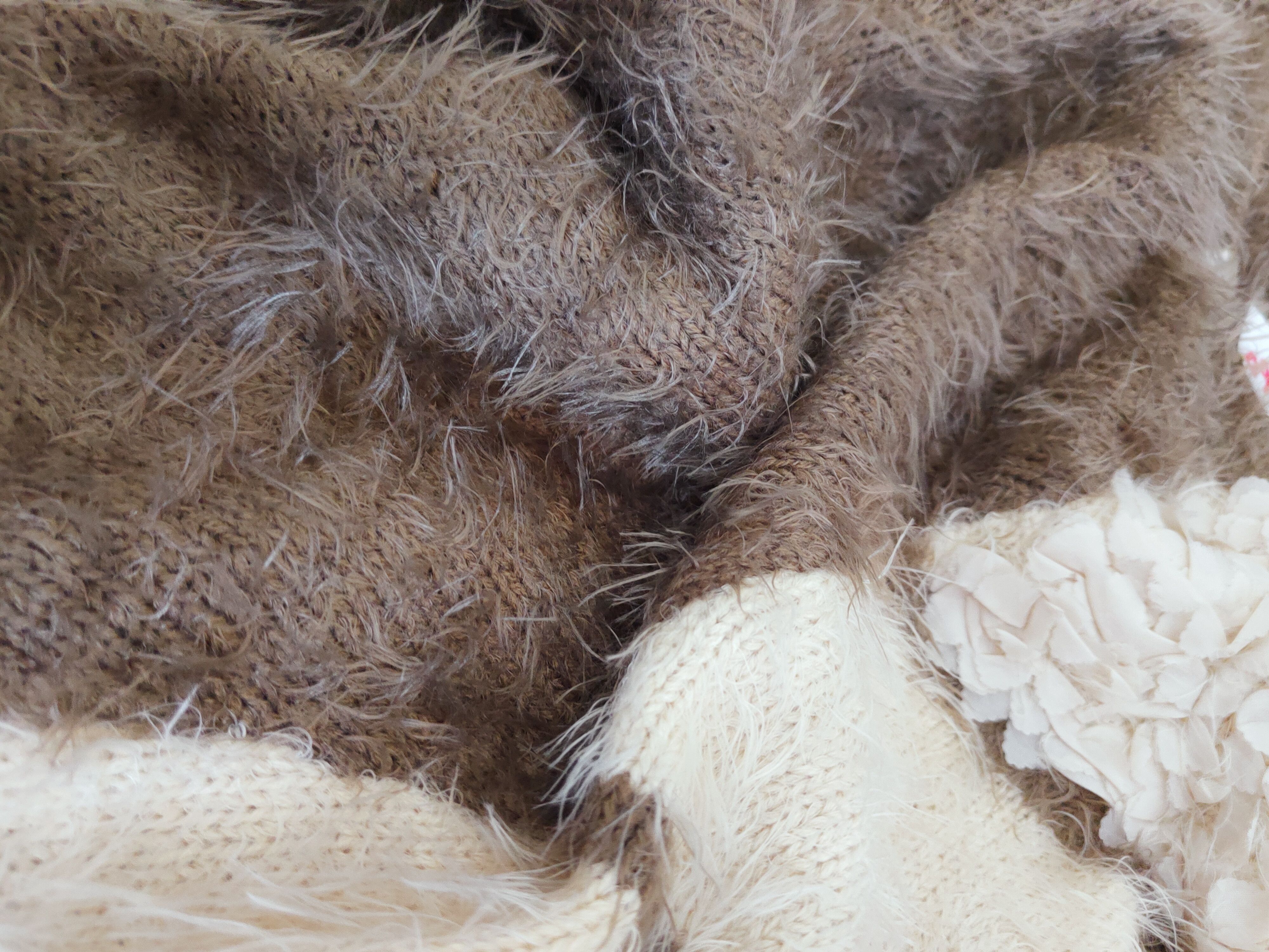 Homespun Knitwear A Girl Olive Shag Shaggy Fur Mohair Knitwear #W760 Size L / US 10 / IT 46 - 11 Thumbnail