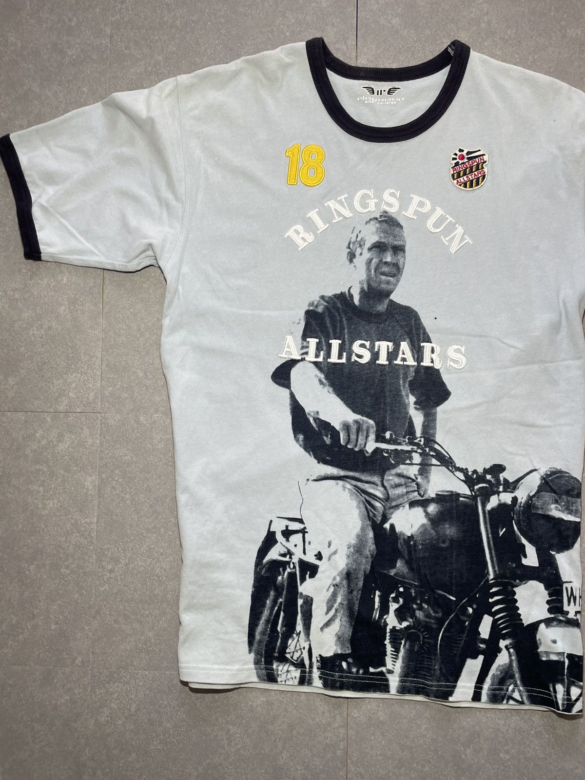 Ringspun Vintage Vintage Steve McQueen whole print t shirt Grailed