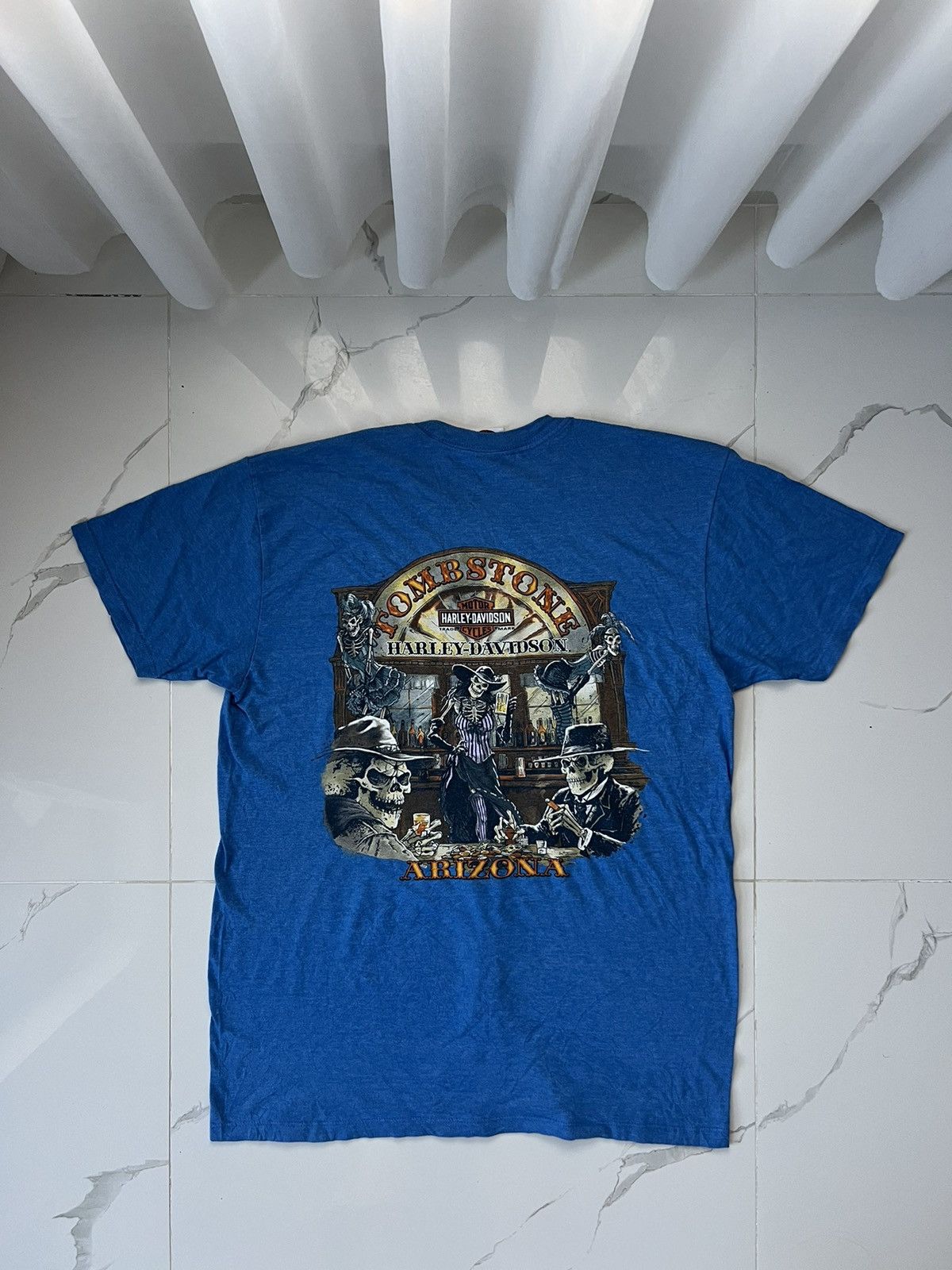 Nike × Vintage 90's HARLEY DAVIDSON TOMBSTONE ARIZONA DISTRESSED RARE TEE Size US L / EU 52-54 / 3 - 1 Thumbnail