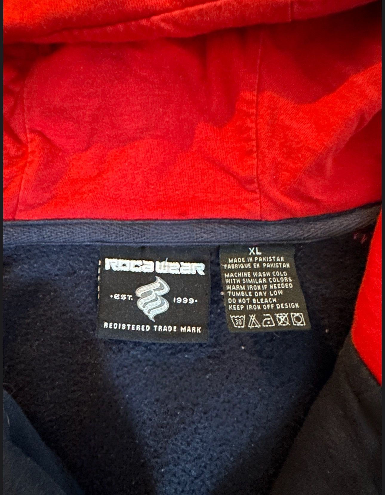 Rocawear Y2K Rocawear Navy & Red Heavyweight Baggy Hip Hop Sweater Size US XL / EU 56 / 4 - 3 Thumbnail