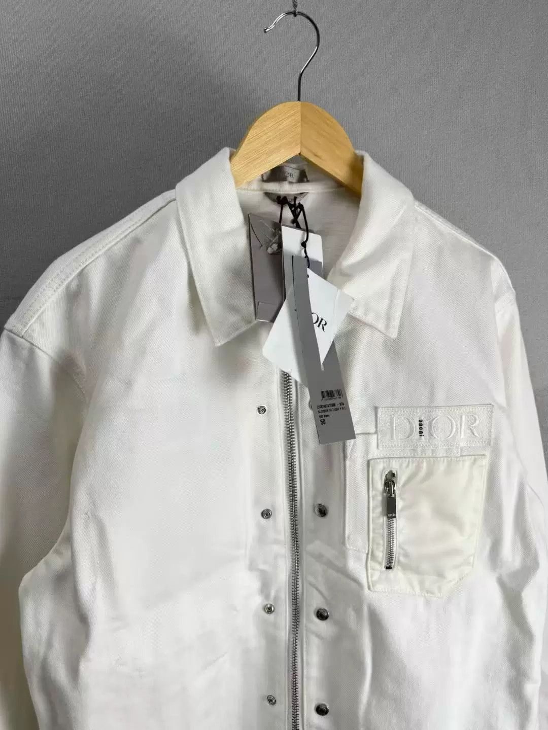 Dior Dior Sacai White Embroidered Denim Jacket. Size US L / EU 52-54 / 3 - 2 Thumbnail