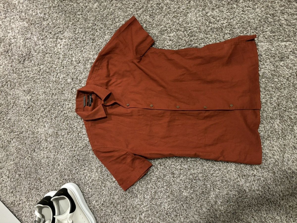 Burnt Orange Cotton Shell Button Collar Shirt main image 1
