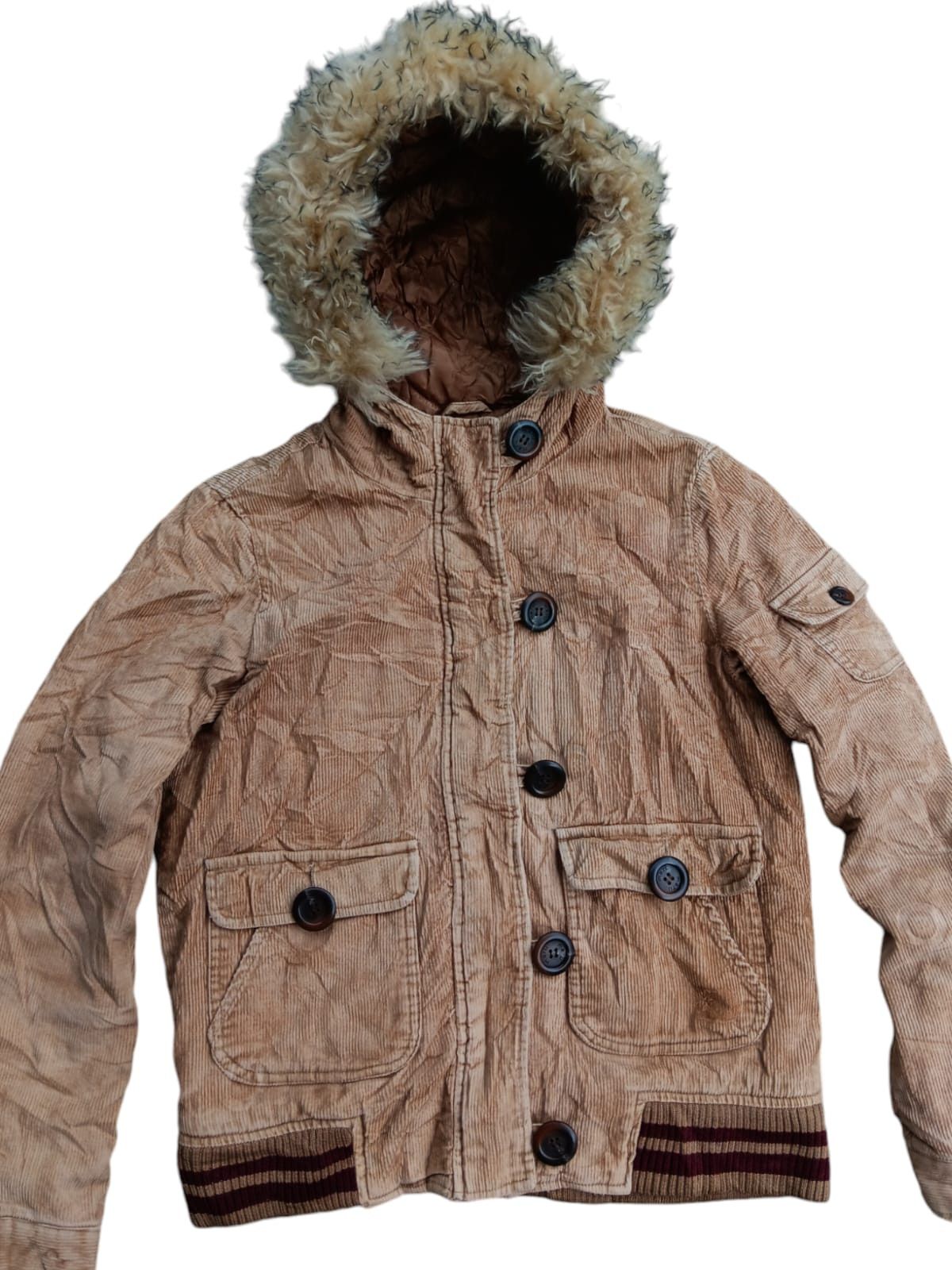 Japanese Brand Maru japanese corduroy fur hoodie jacket Size US S / EU 44-46 / 1 - 4 Thumbnail