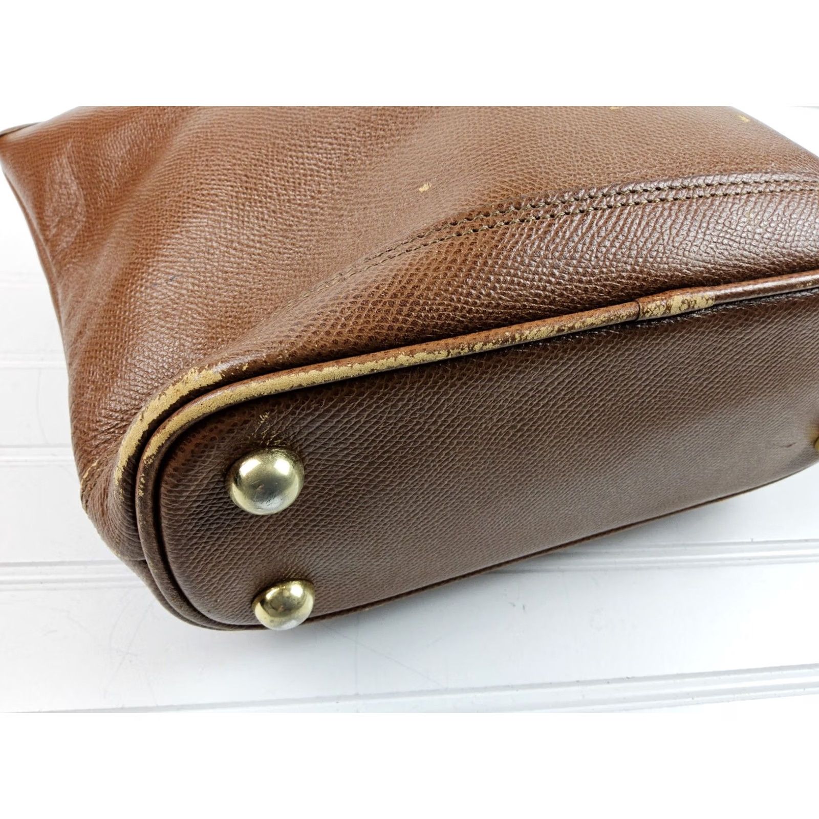 Vintage Renoma Paris Leather Satchel Handbag Brown Womens Size ONE SIZE - 5 Thumbnail