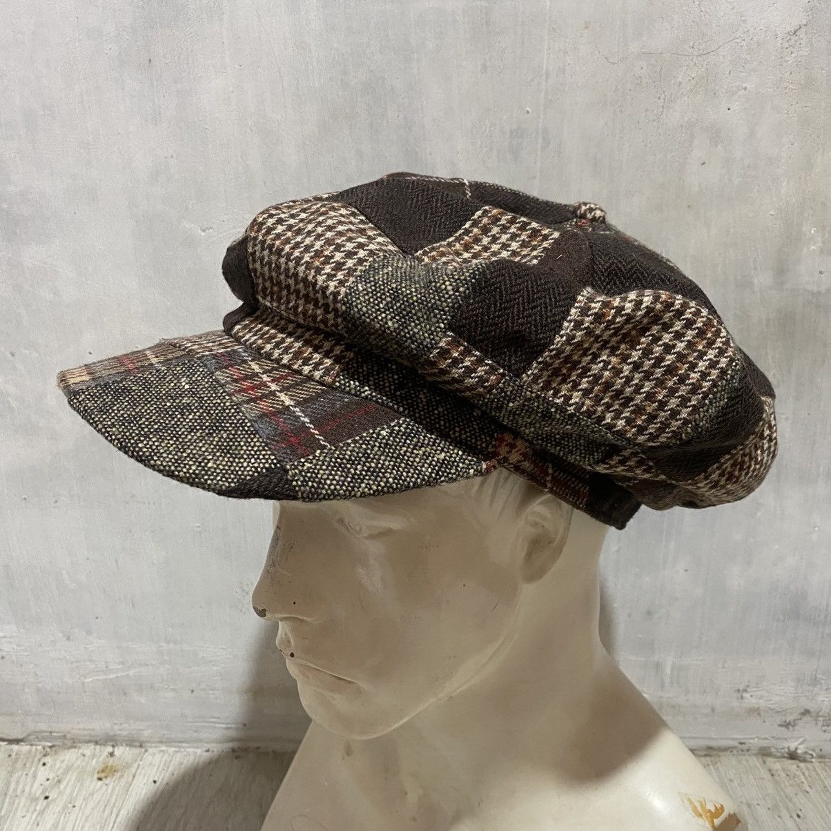 Japanese Brand vintage grace hats patchwork pattern newboys cap unique hats Size ONE SIZE - 1 Thumbnail