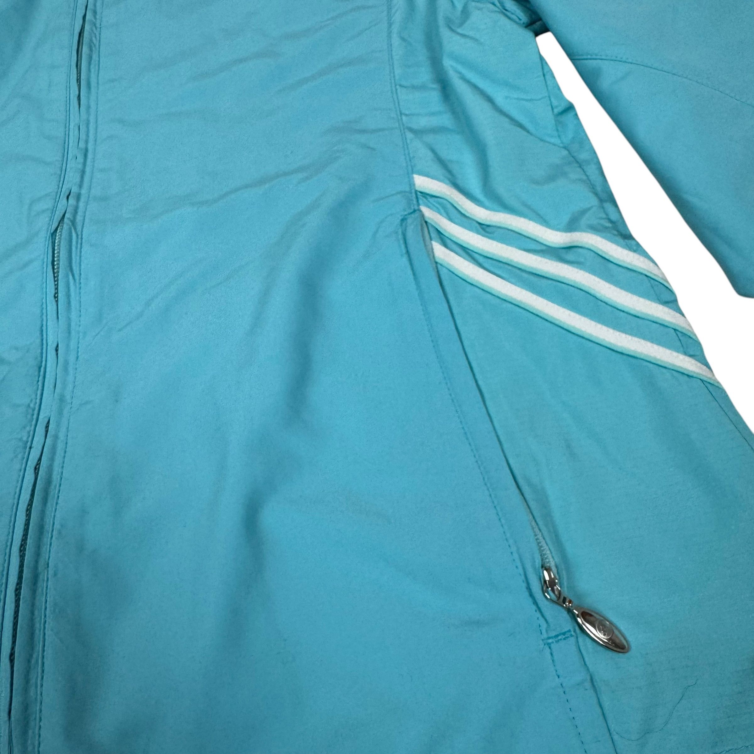Adidas × Vintage Adidas Womens Aqua Black Mesh Lined Full Zip Tracksuit Small Size S / US 4 / IT 40 - 5 Thumbnail