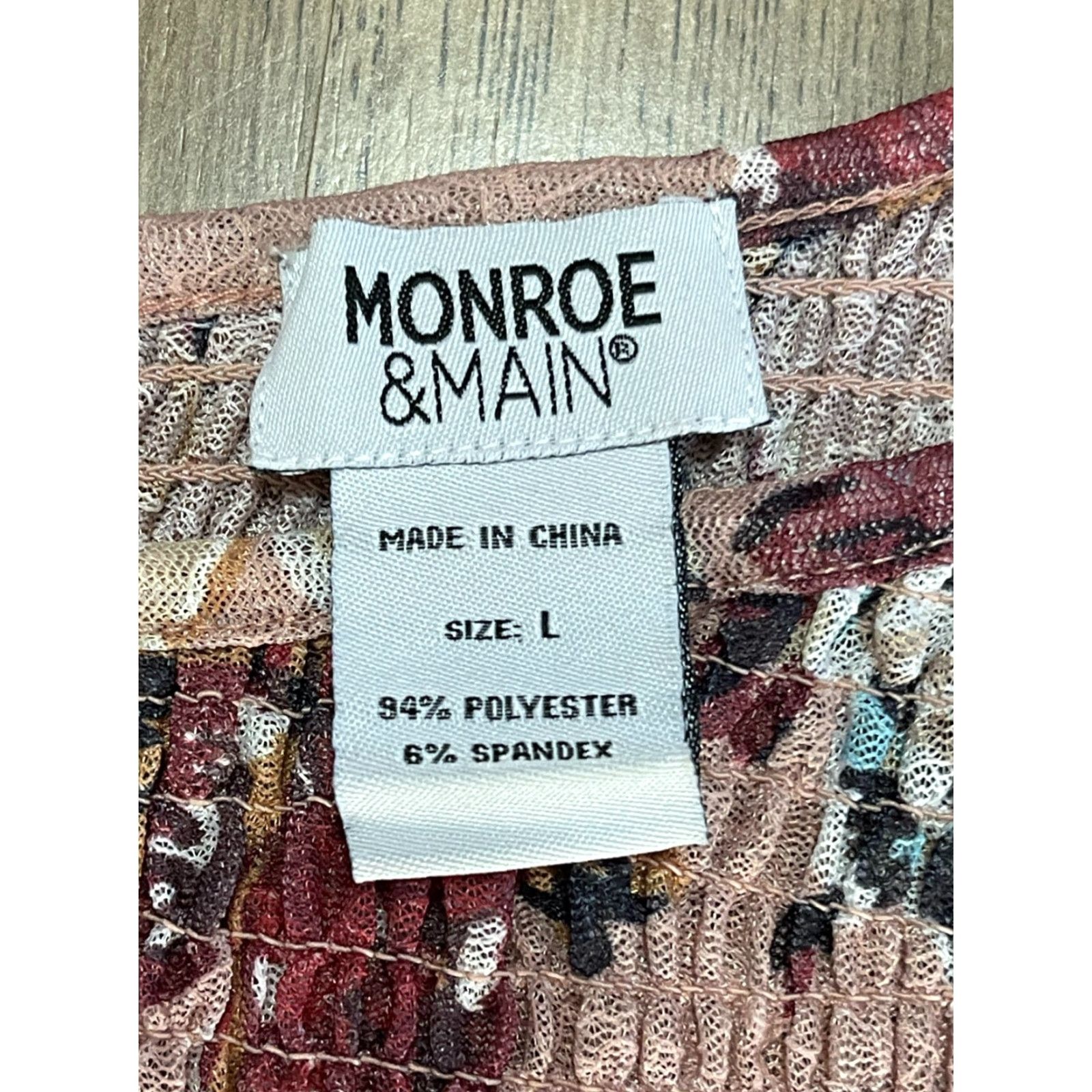 Vintage Monroe and Main Blouse Women's Size Large Pink Floral Long Sleeve Smocked Size L / US 10 / IT 46 - 5 Thumbnail
