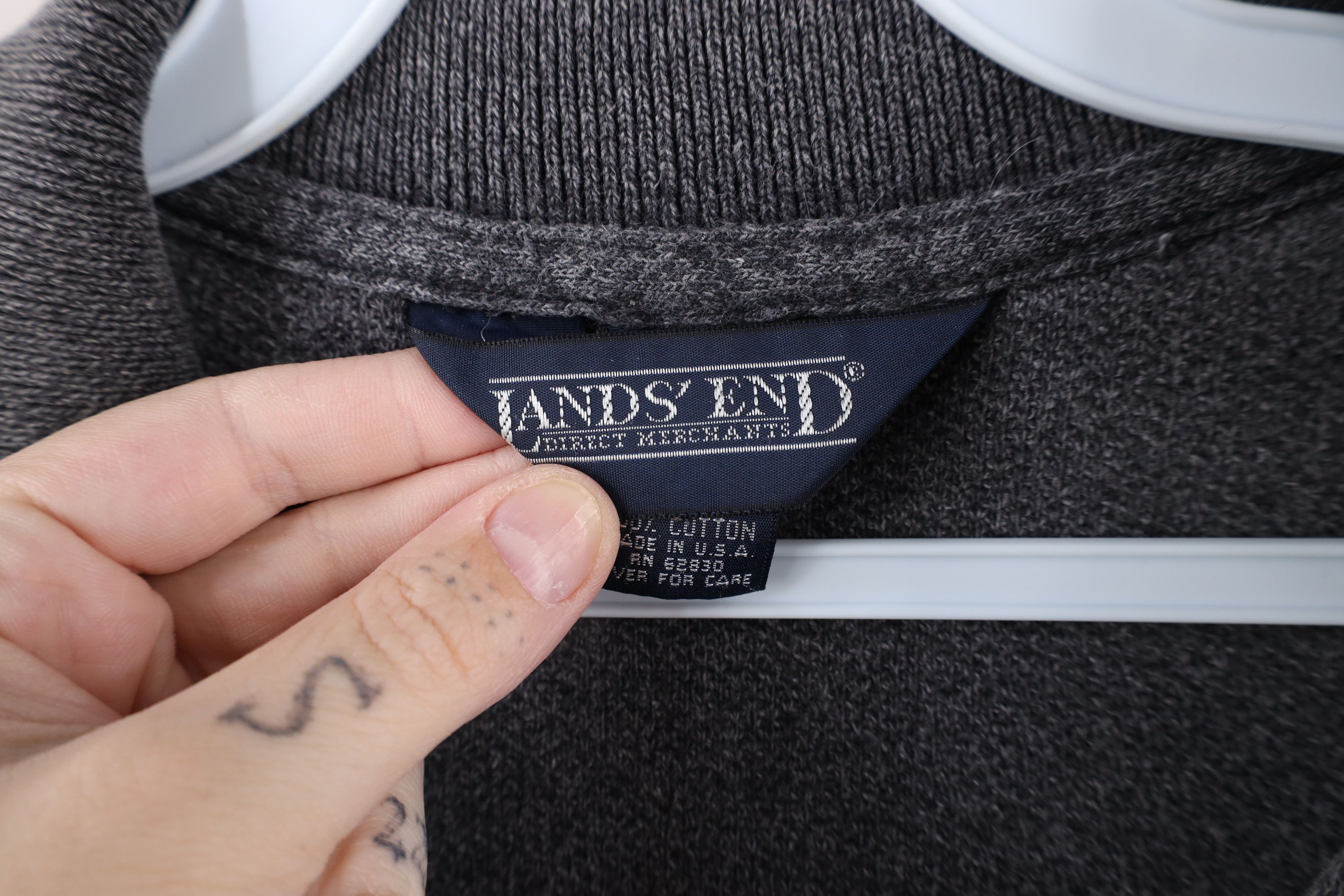 Lands' End × Vintage Vintage 90s Lands End Knit Boxy Fit Long Sleeve Polo USA Size US L / EU 52-54 / 3 - 7 Thumbnail