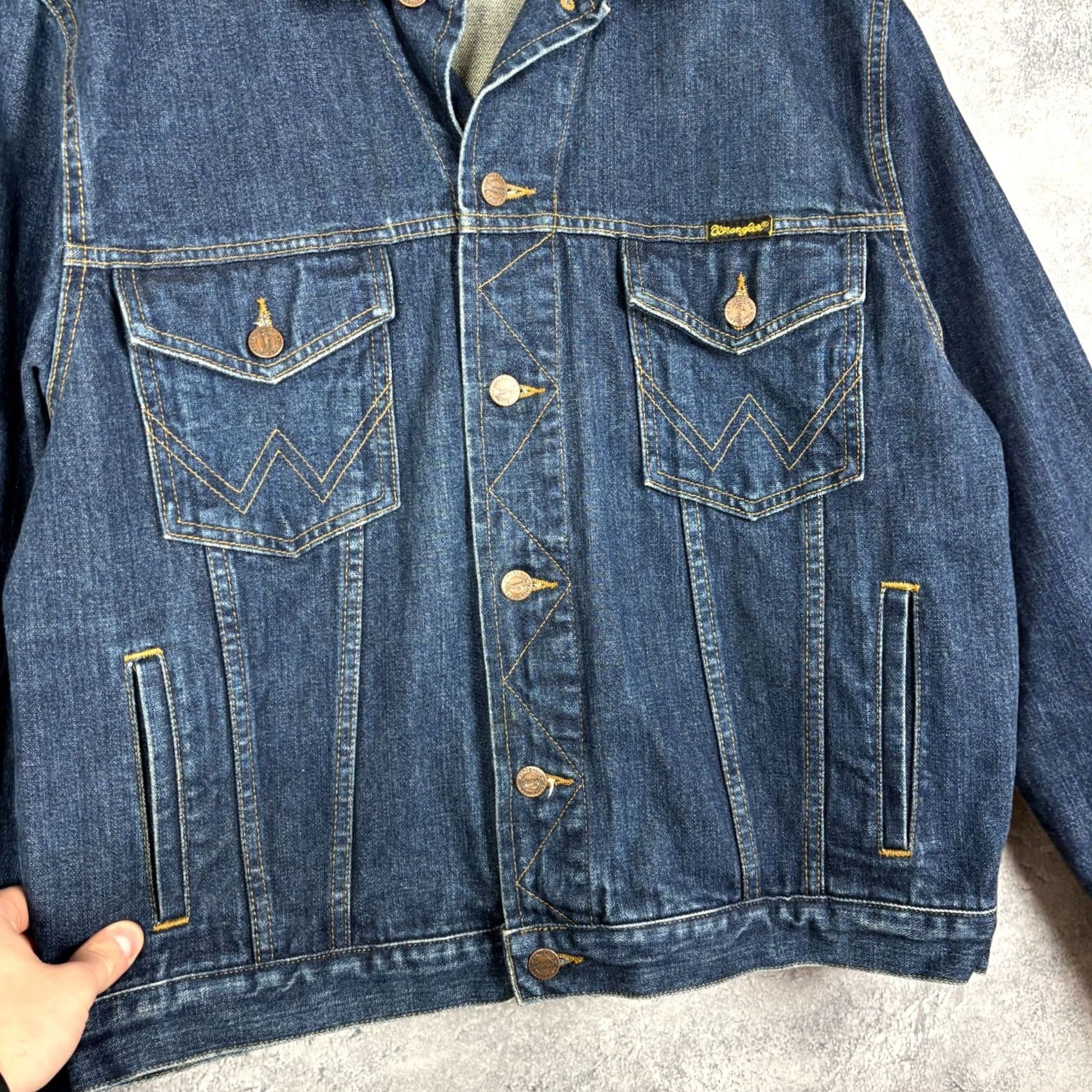 Wrangler Wrangler Denim Jacket Men Blue Cotton Size M Size US M / EU 48-50 / 2 - 6 Thumbnail