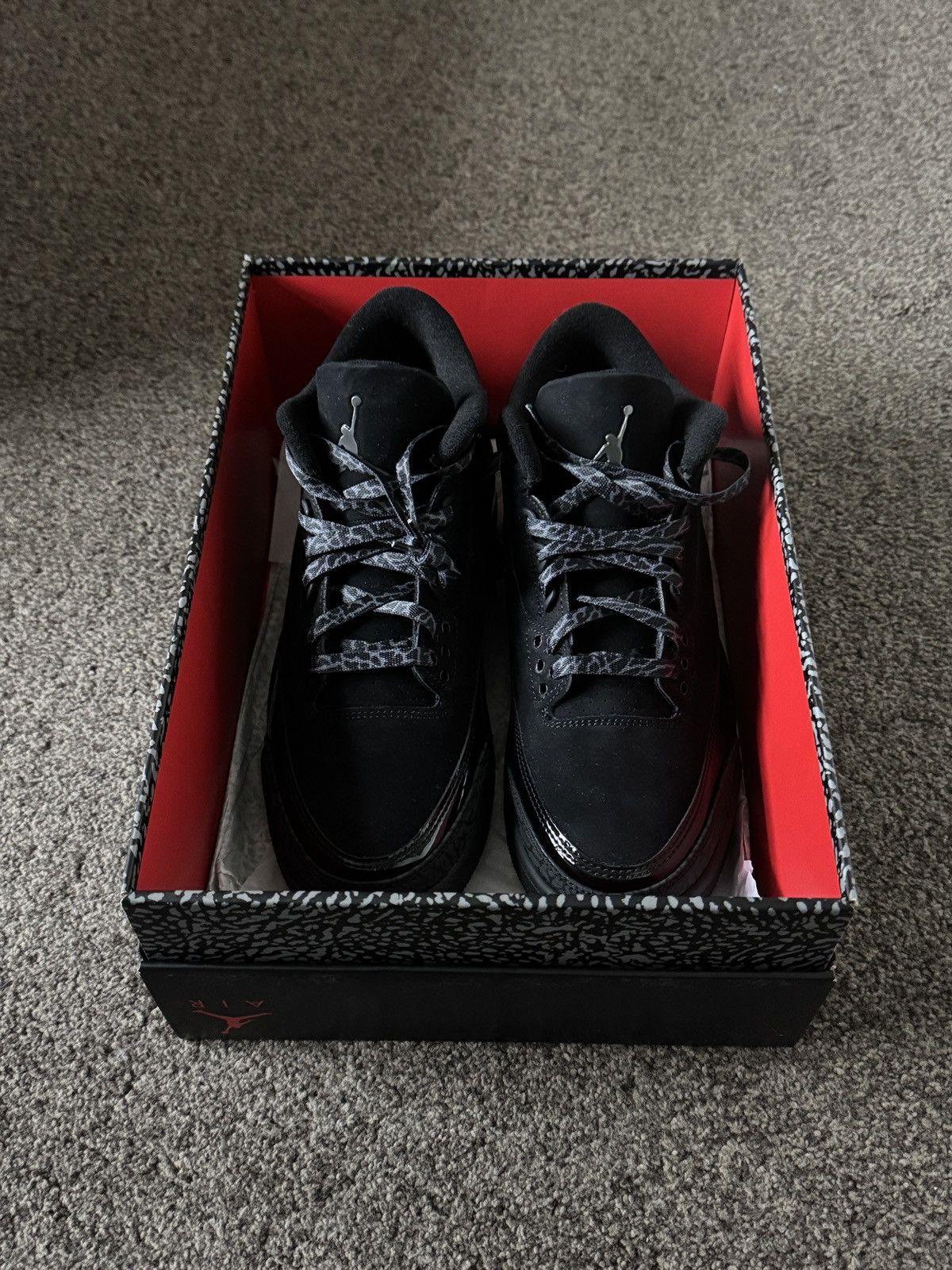 Jordan Brand 💠Air Jordan💠 3 Black CAT (8.5) Size US 8.5 / EU 41-42 - 4 Thumbnail