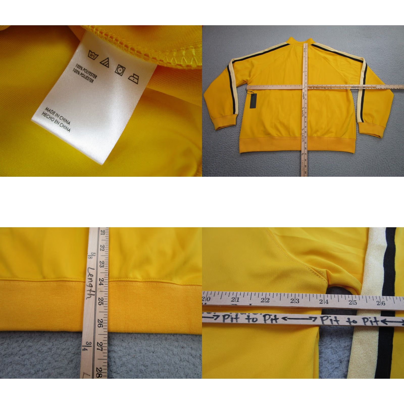 Vintage Psychworld Jacket Mens Large Yellow Track Zip Up Stripe Streetwear Size US L / EU 52-54 / 3 - 8 Thumbnail