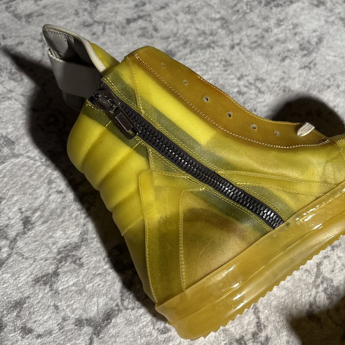 Rick Owens Rick Owens SS23 EDFU Geobasket Sneakers Lemon | Size 44 Size US 11 / EU 44 - 9 Thumbnail