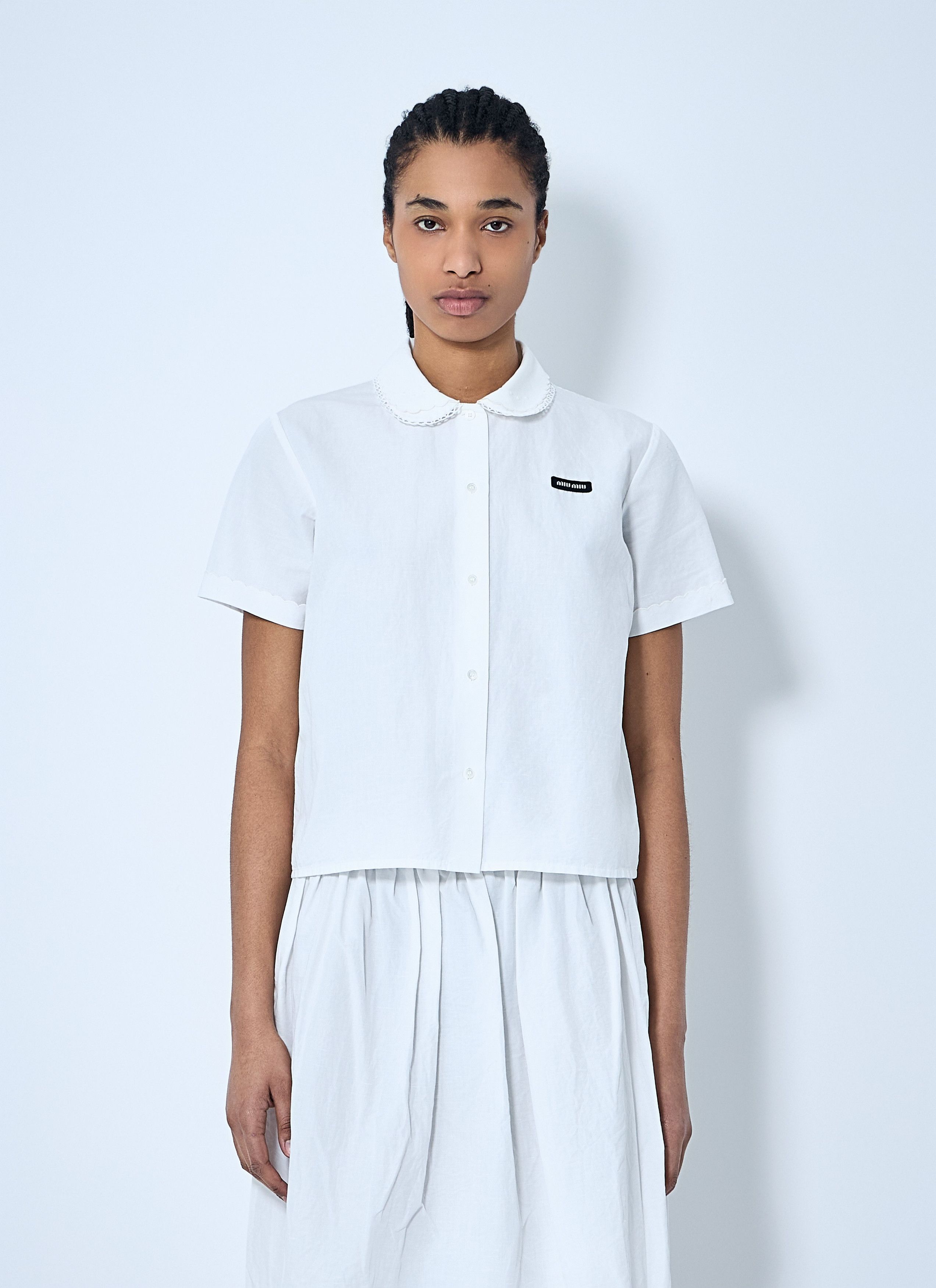 Miu Miu Logo Patch Shirt Size M / US 6-8 / IT 42-44 - 1 Thumbnail