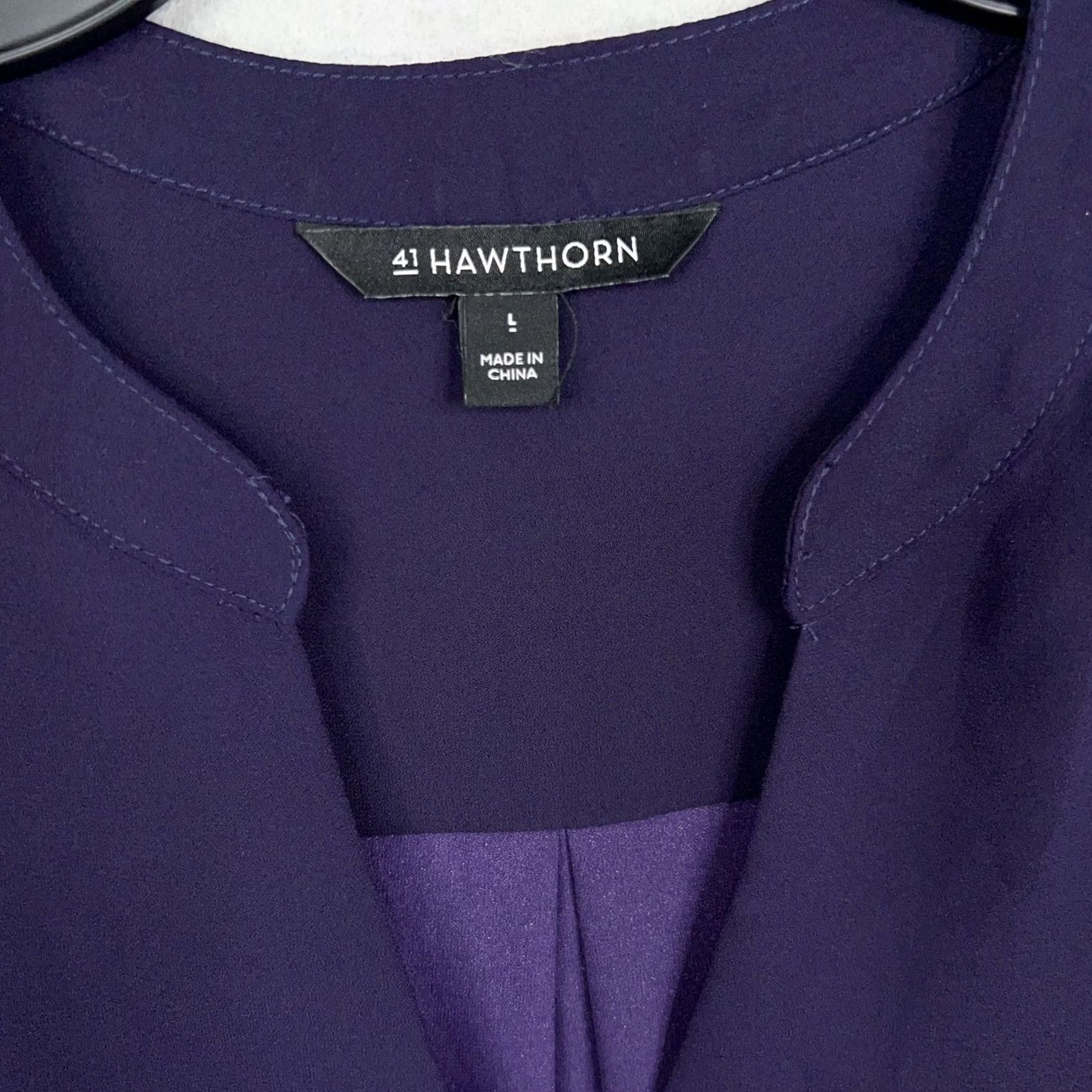 Vintage 41 Hawthorn Womens Large Purple Stripe Blouse Size L / US 10 / IT 46 - 4 Thumbnail