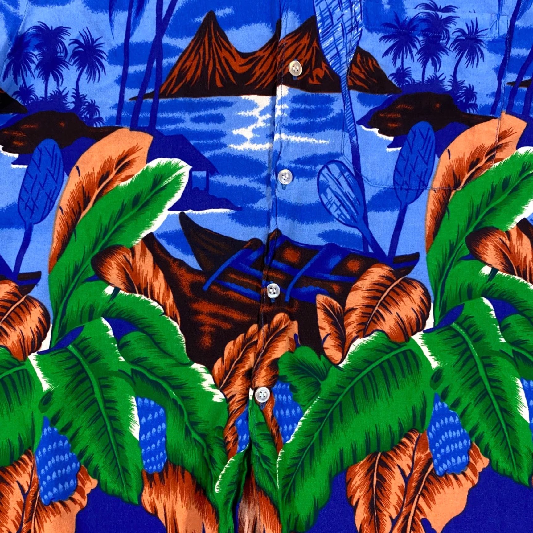 Vintage VINTAGE Hawaiian Shirt Mens Medium Blue Floral Button-Up Top Short Sleeve Casual Shirt Size US M / EU 48-50 / 2 - 2 Thumbnail