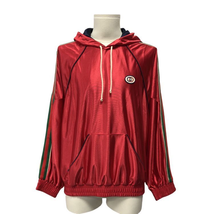 Gucci Gucci Logo Red Jersey Hoodie Size M Size US M / EU 48-50 / 2 - 1 Thumbnail