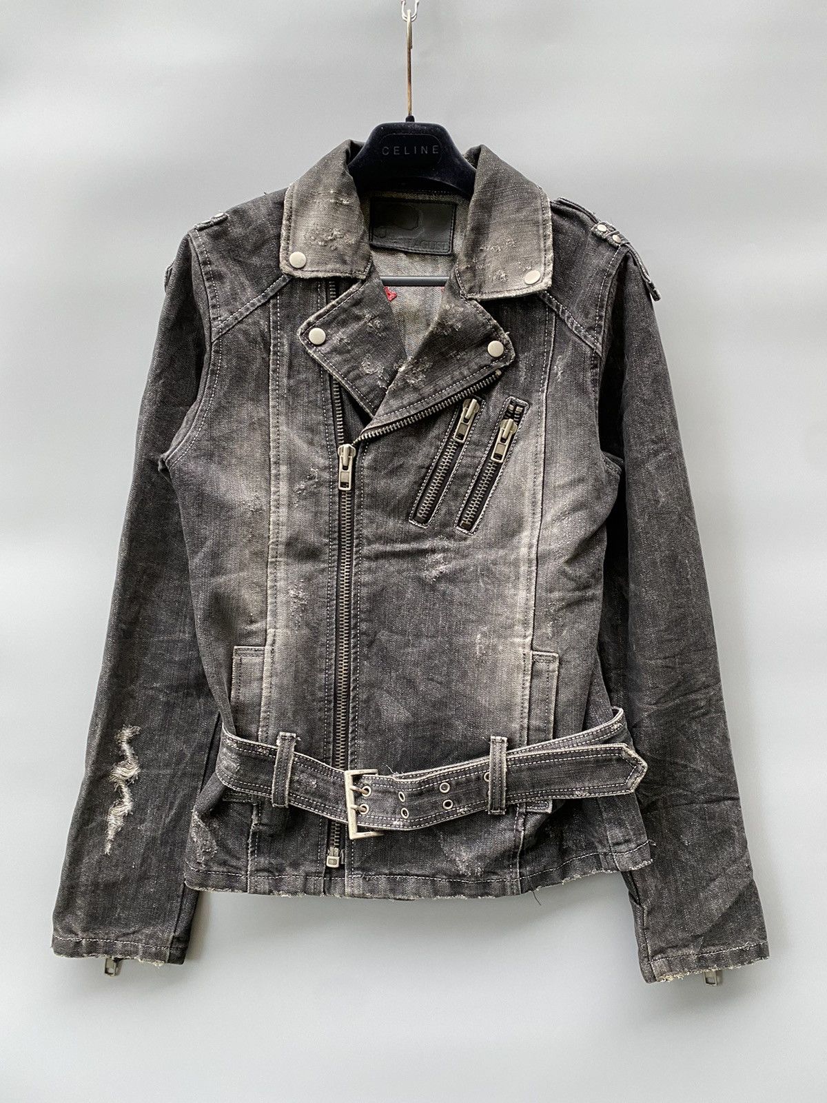 If Six Was Nine × Japanese Brand Lagust Distressed Metallic Denim Jacket Size S / US 4 / IT 40 - 7 Thumbnail