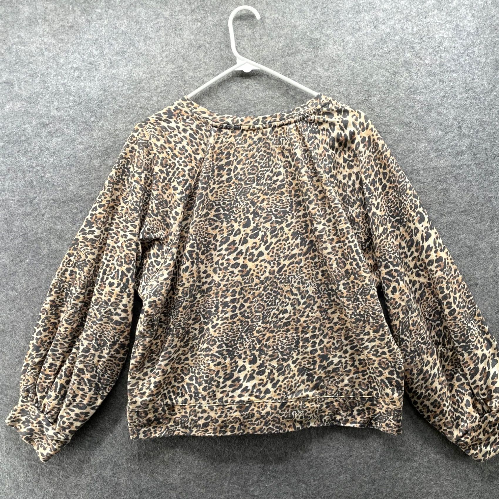 Vintage Kosiuko Sweatshirt Leopard Print Womens XL Ballon Sleeve Boat Neck Beige Size XL / US 12-14 / IT 48-50 - 2 Thumbnail