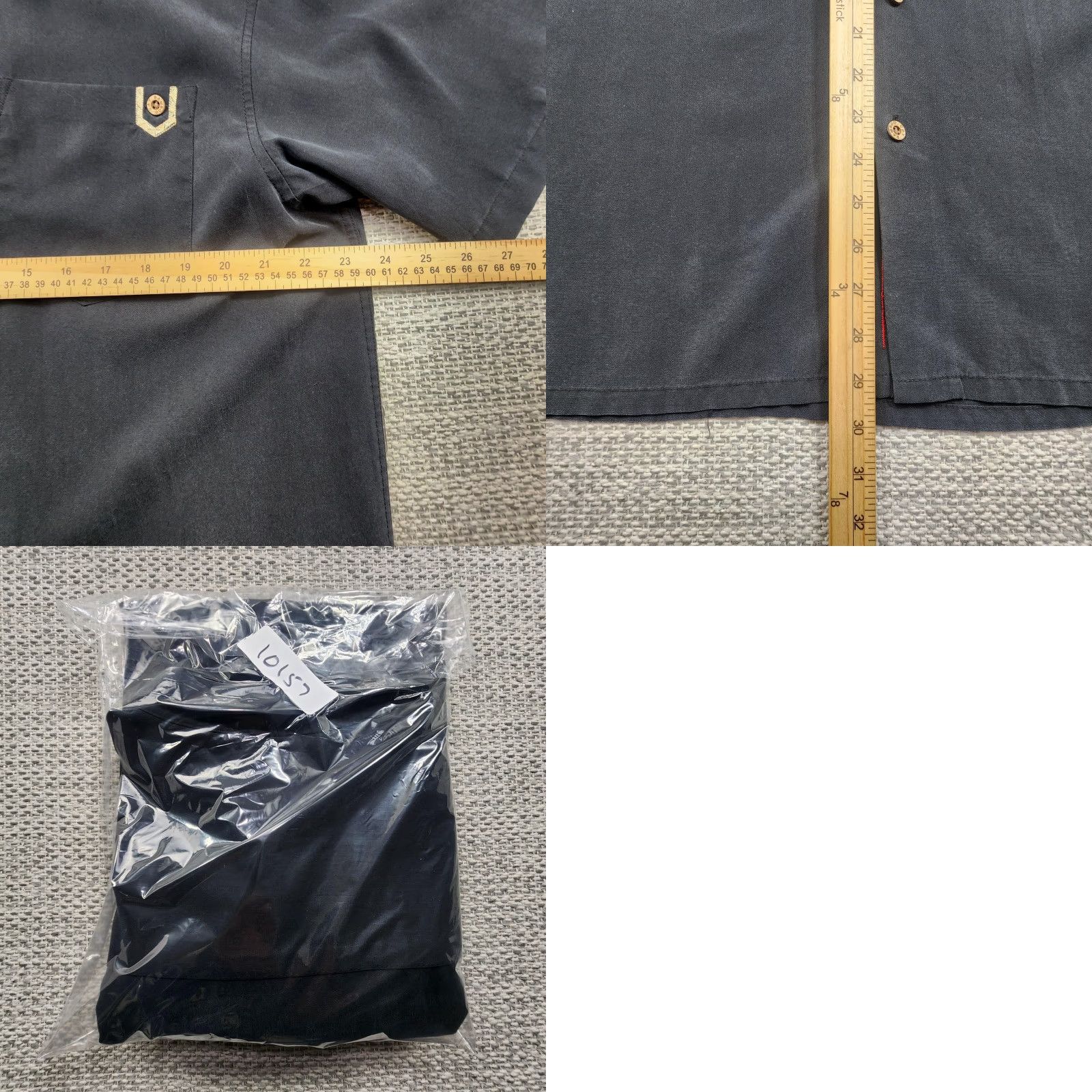 Vintage Bamboo Cay Shirt Men M Black Short Sleeve Button-Up Modal Polyester Pocket Size US M / EU 48-50 / 2 - 8 Thumbnail