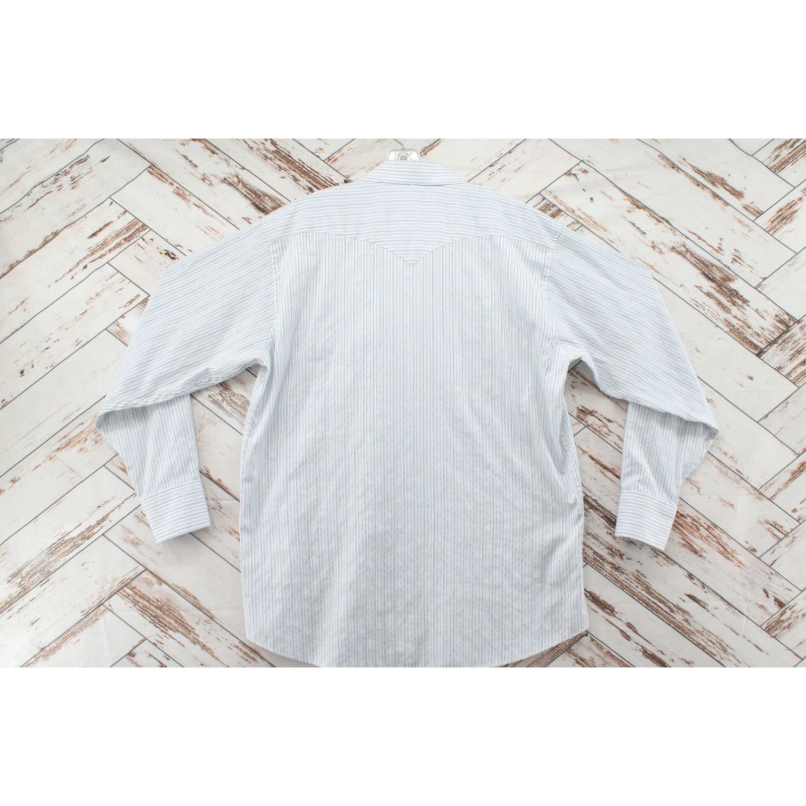 Vintage Panhandle Slim Shirt Mens XL White Blue Striped Pearl Snap Western Ranch Cowboy Button-Up Shirt Size US XL / EU 56 / 4 - 2 Thumbnail