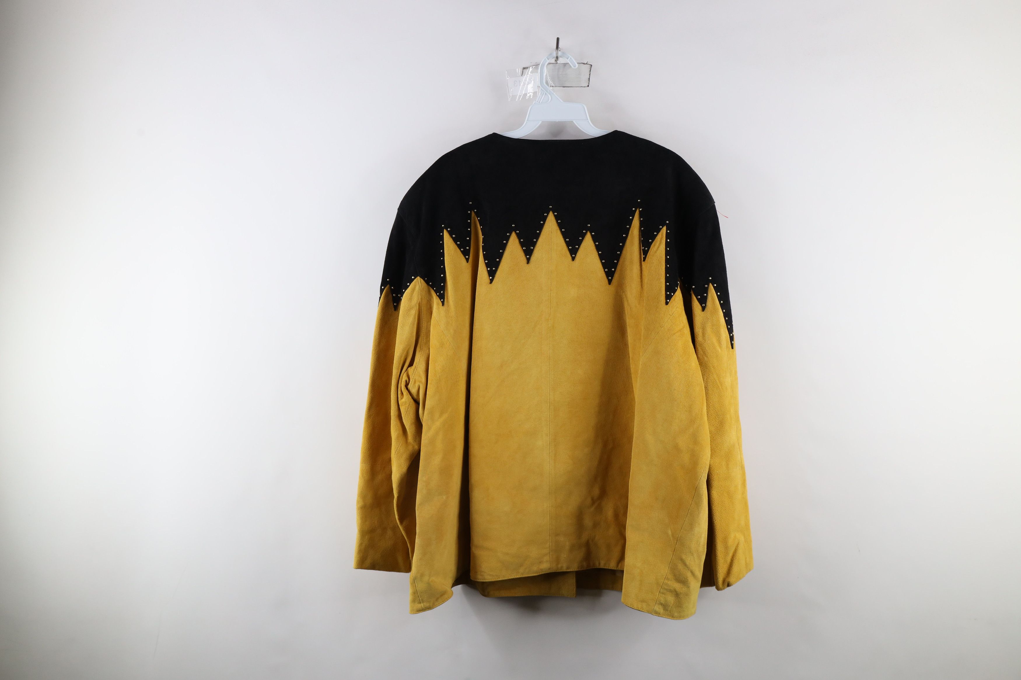Vintage Vintage 90s Rockabilly Suede Leather Western Jacket Yellow Size L / US 10 / IT 46 - 12 Thumbnail
