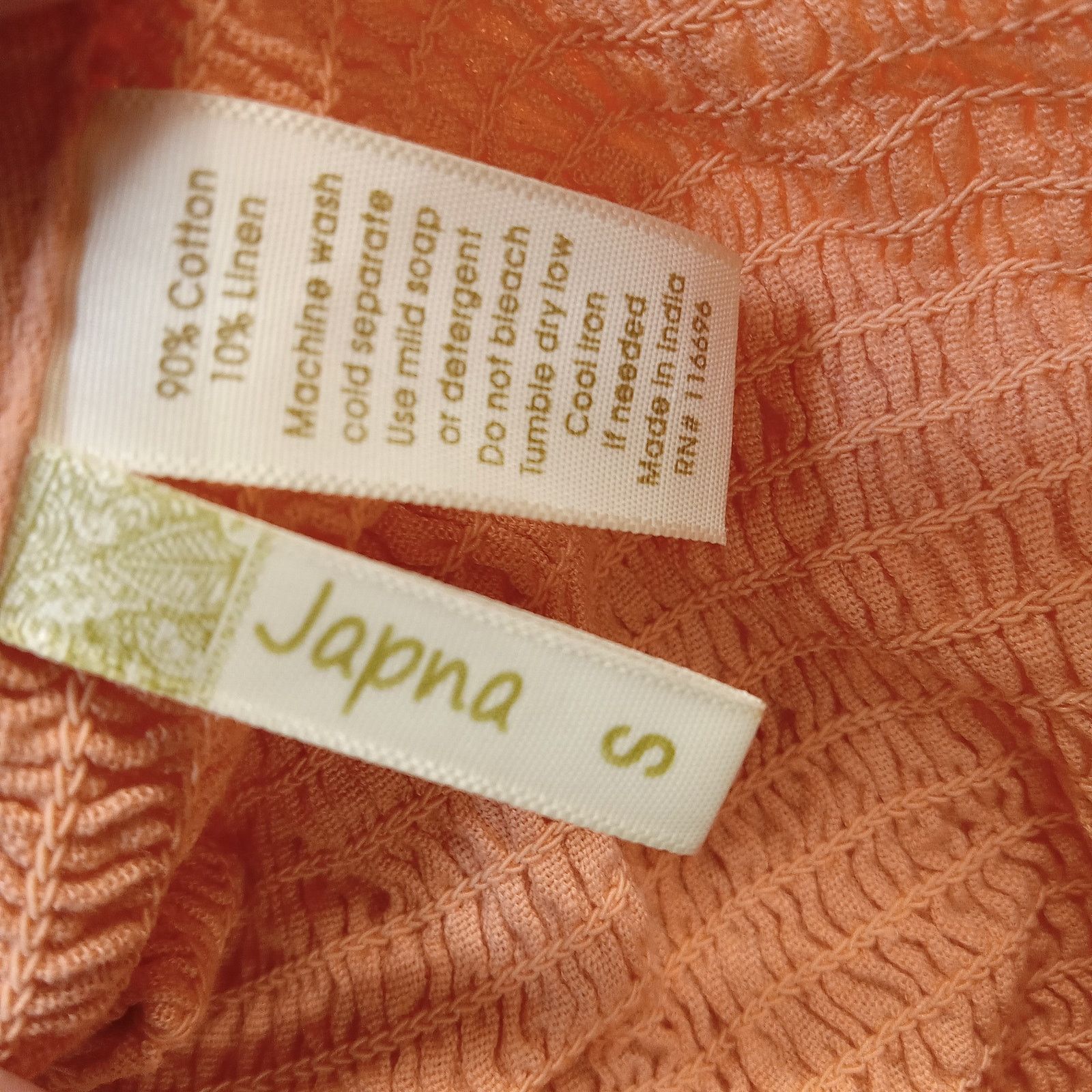 & Other Stories Japna Top S Women's Sleeveless Blouse Orange Cotton Linen Size S / US 4 / IT 40 - 5 Thumbnail