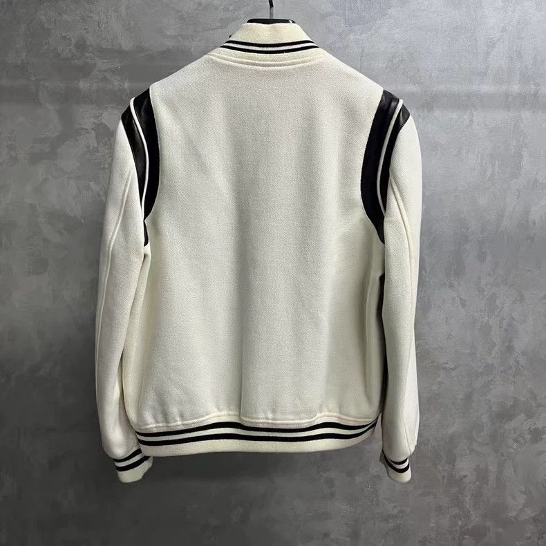 Saint Laurent Paris Saint Laurent Paris Saint Laurent White Striped Casual Lon Size US M / EU 48-50 / 2 - 2 Thumbnail
