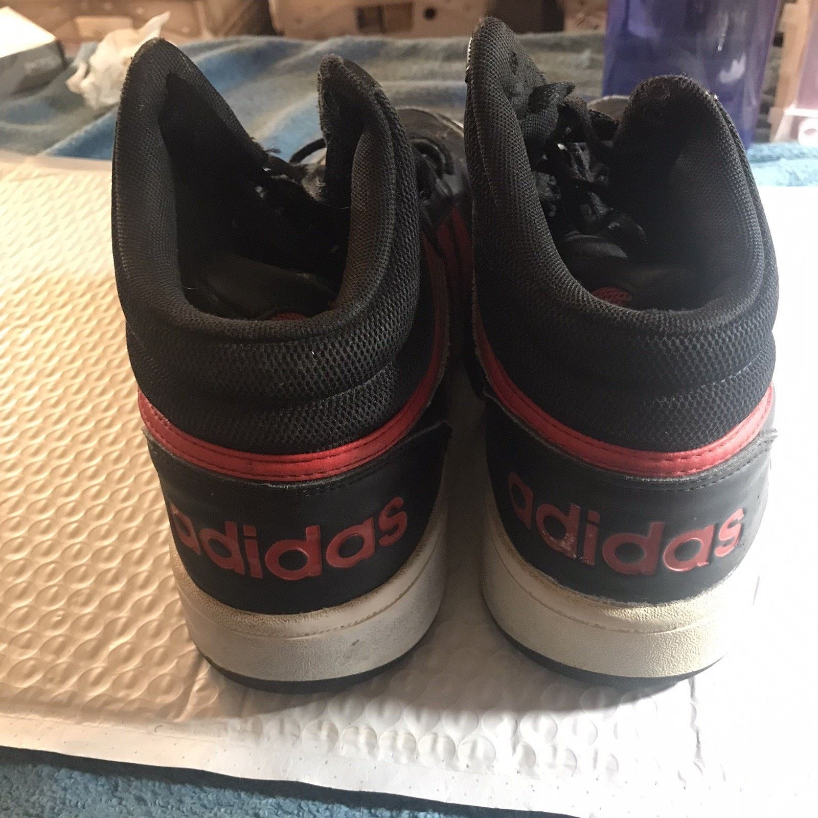 Adidas Size 10.5 - adidas Hoops 3.0 Mid Black Scarlet Size US 10.5 / EU 43-44 - 3 Thumbnail