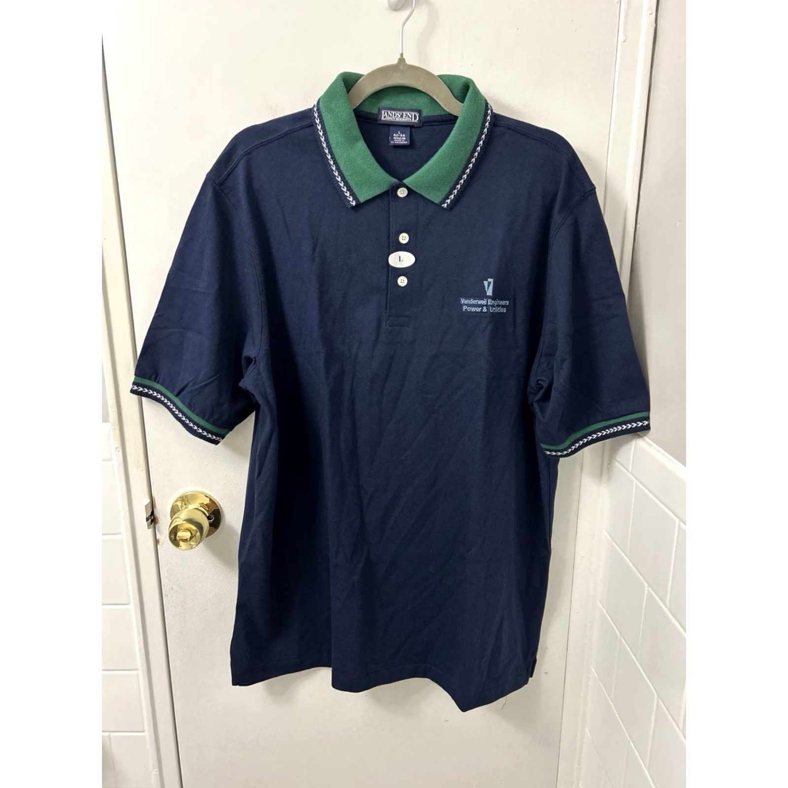 Lands' End Lands' End Polo Shirt Mens Large Blue Green Short Sleeve NWT Embroidered Logo Button Pique Knit Casual Workwear Size US L / EU 52-54 / 3 - 2 Thumbnail