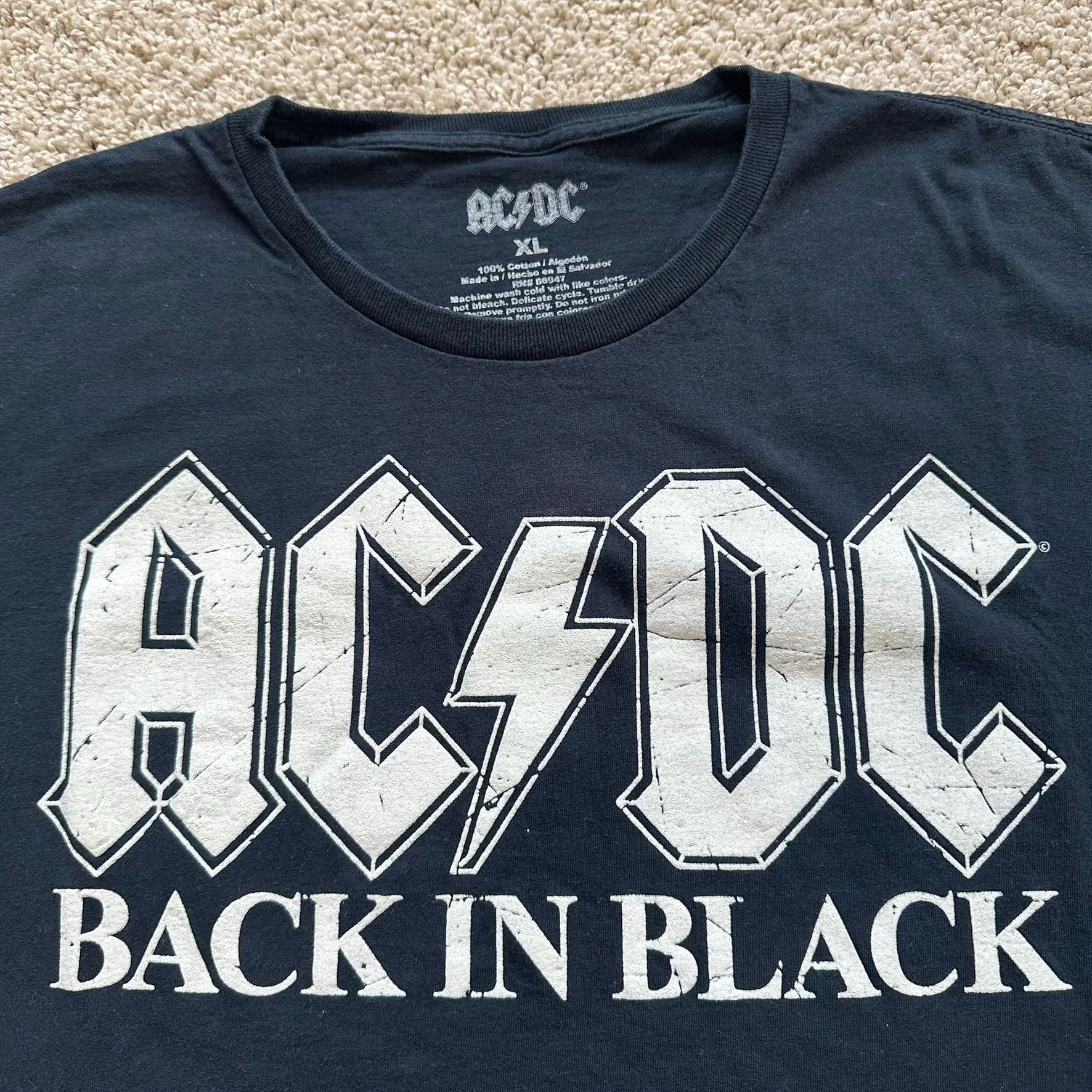 AC/DC AC/DC Back in Black T-Shirt Heavy Metal Rock Band Logo Punk Size US XL / EU 56 / 4 - 2 Thumbnail