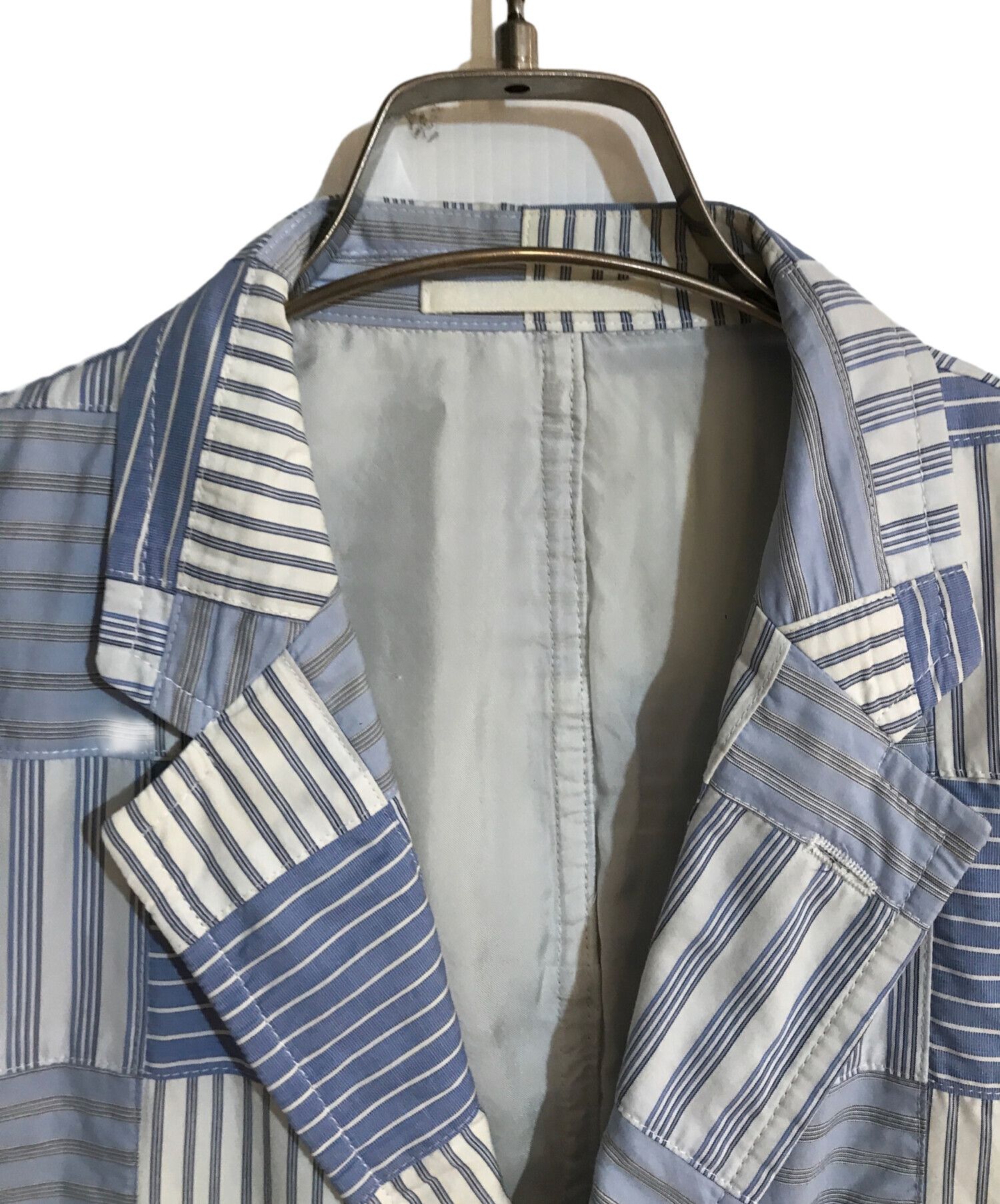 COMME des GARCONS HOMME Striped Patchwork Tailored Jacket XS