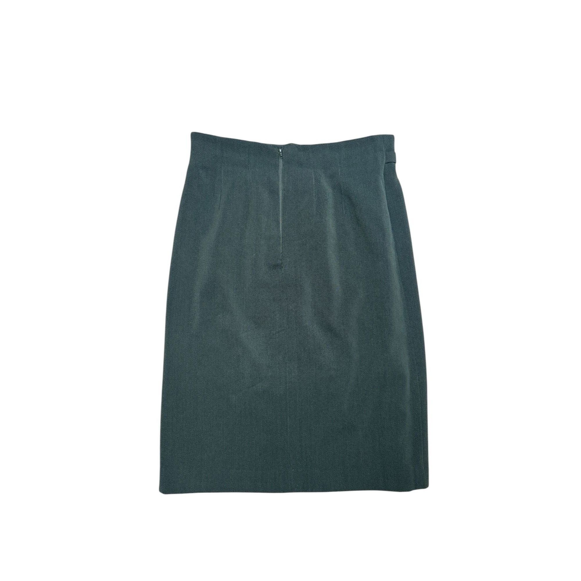Celine Vintage Kaki Wool Skirt Size 30" / US 8 / IT 44 - 3 Thumbnail