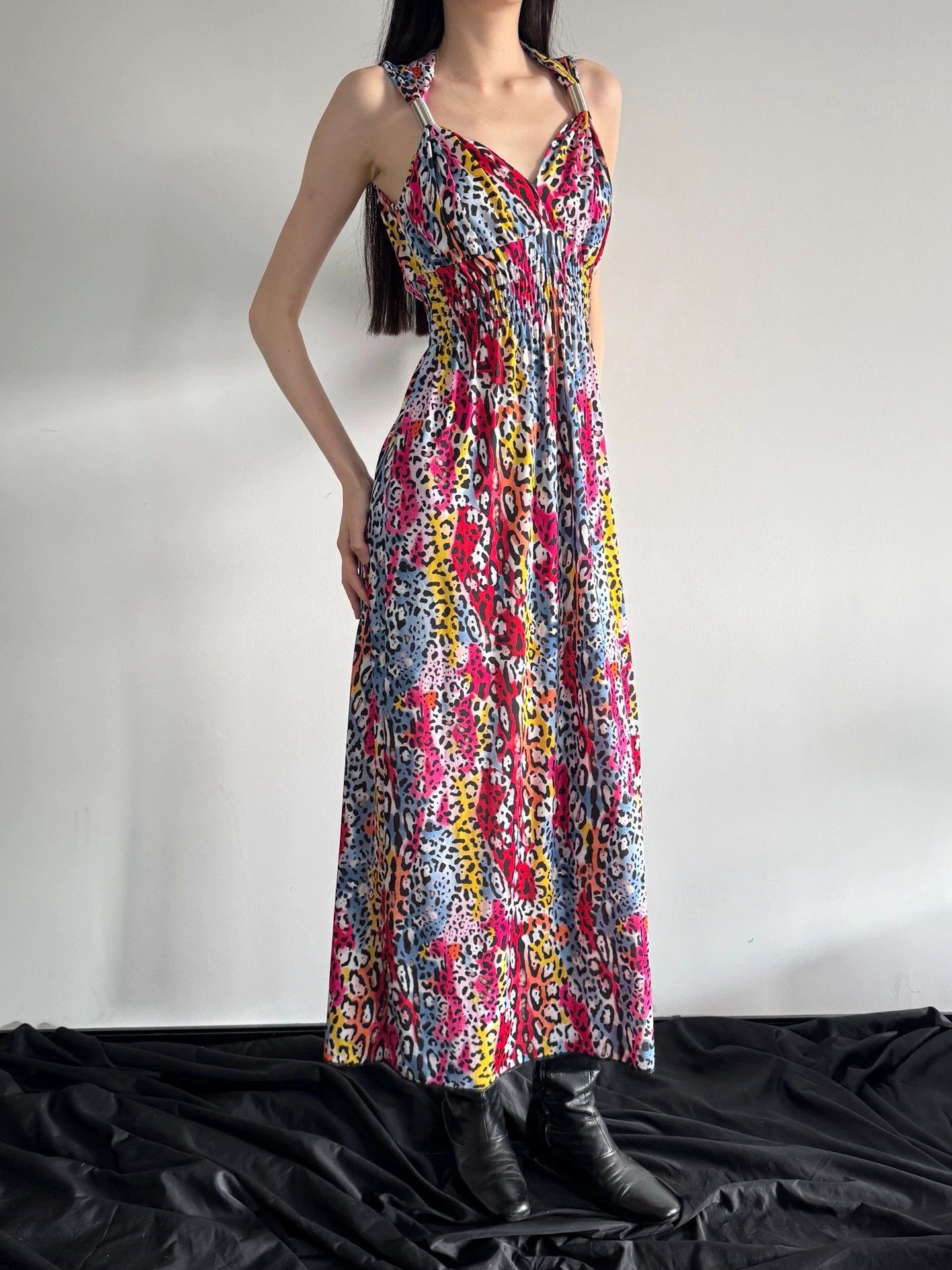 Other French Brand Leopard Print Dress 86B/64W/137L Size L / US 10 / IT 46 - 2 Thumbnail