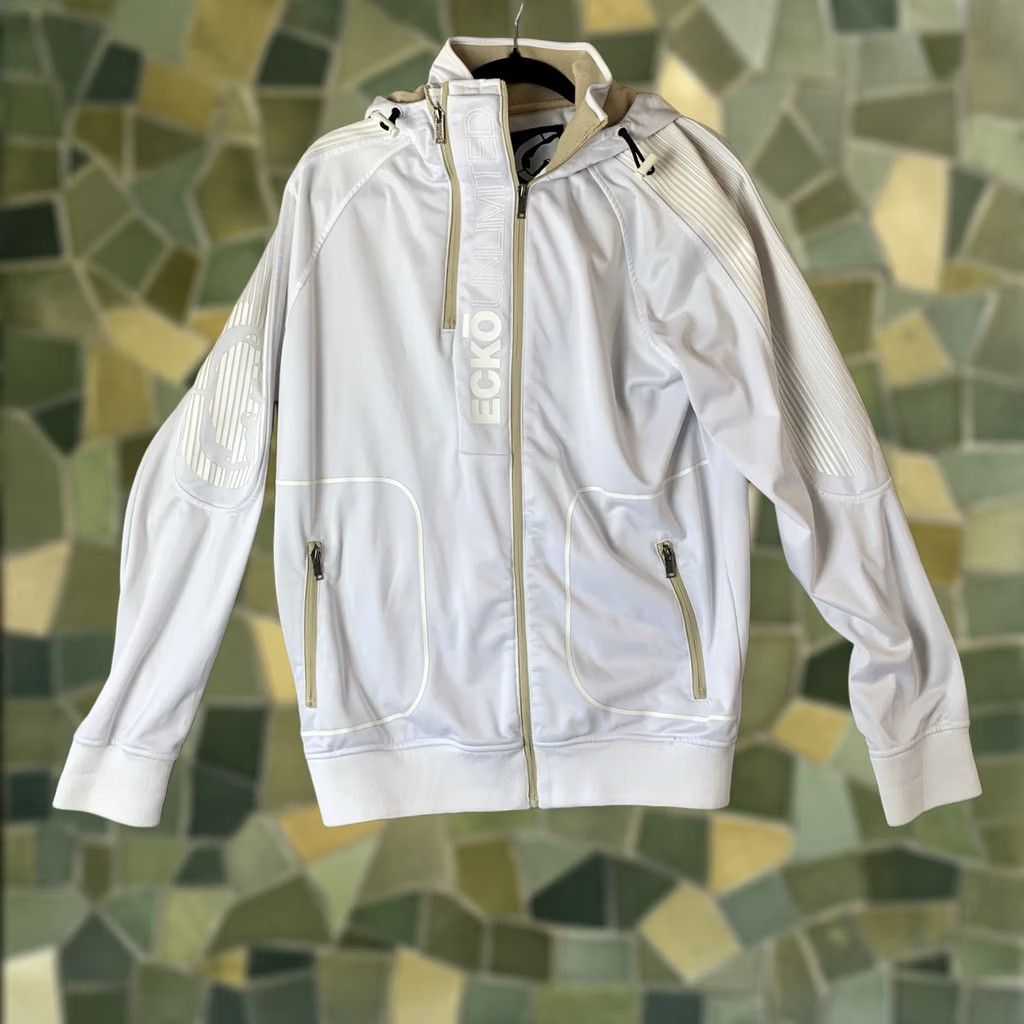 Ecko Unltd. VINTAGE Ecko Unltd Track Jacket Men’s M White Rhino Zipper Hooded Solid Short Sleeve? Size US M / EU 48-50 / 2 - 1 Thumbnail