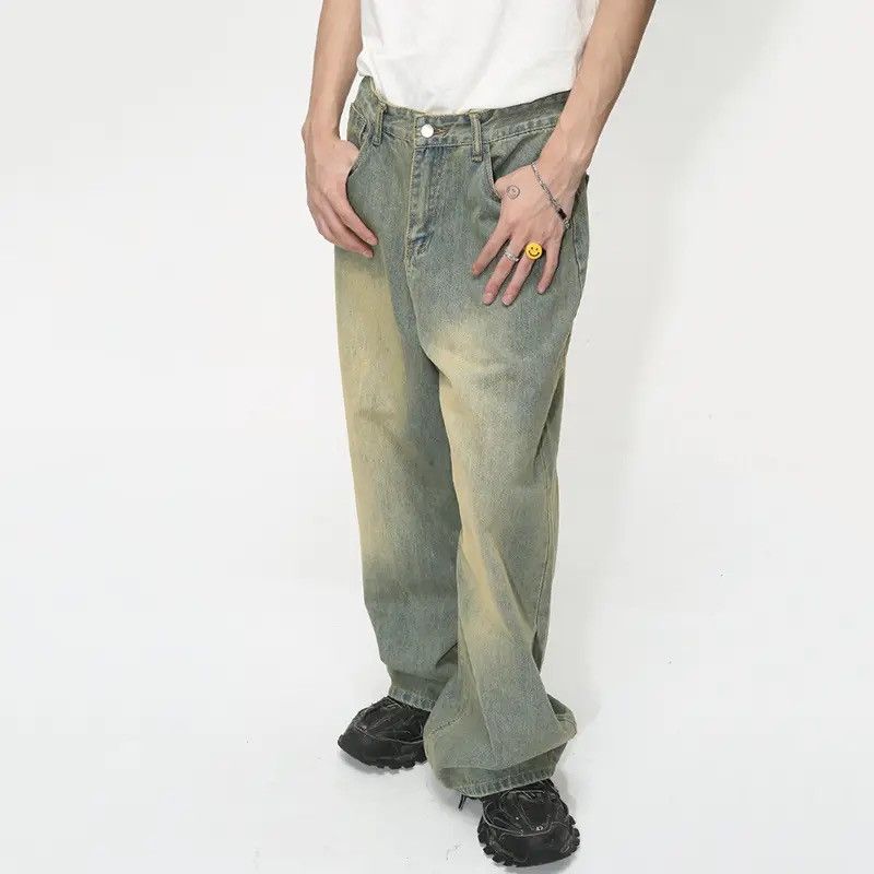 Jean Wide Leg Jeans Men Baggy Pants Gradient y2k distressed Size US 32 / EU 48 - 4 Thumbnail