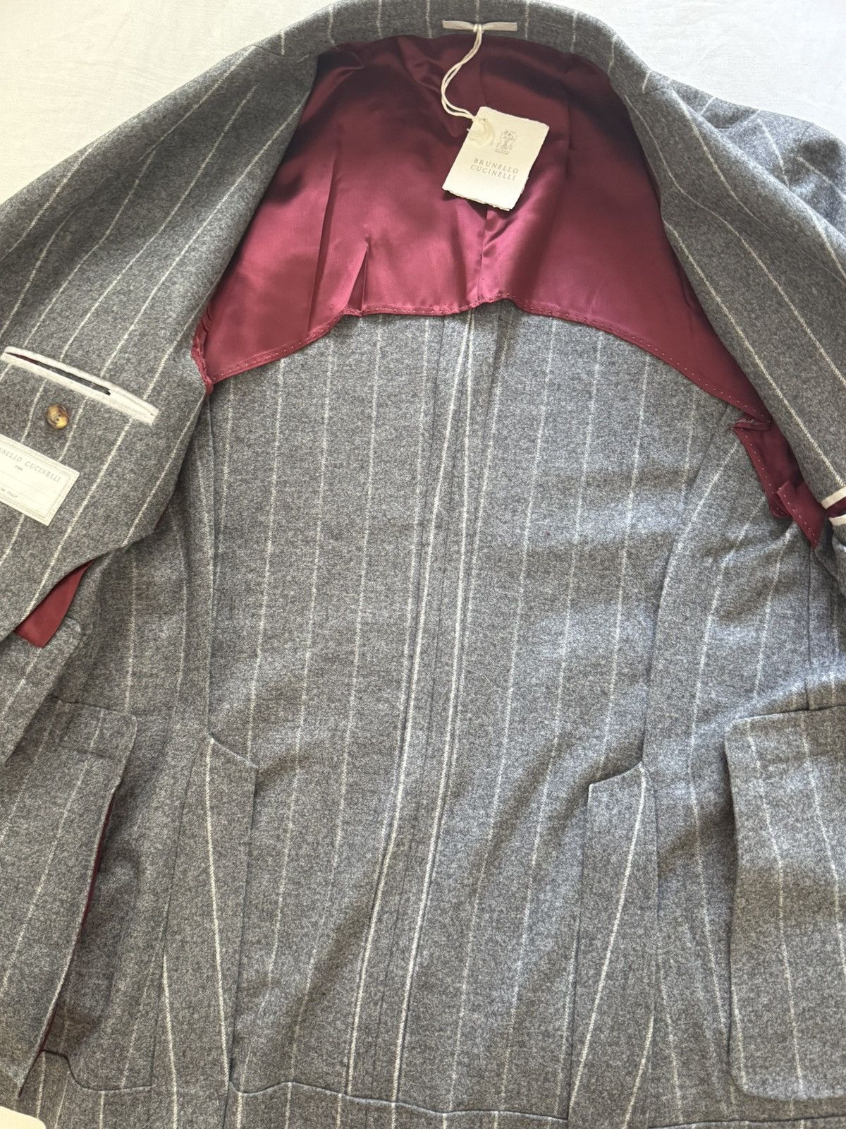 Brunello Cucinelli Brunello cucinelli pin stripe blazer Size 48S - 4 Thumbnail