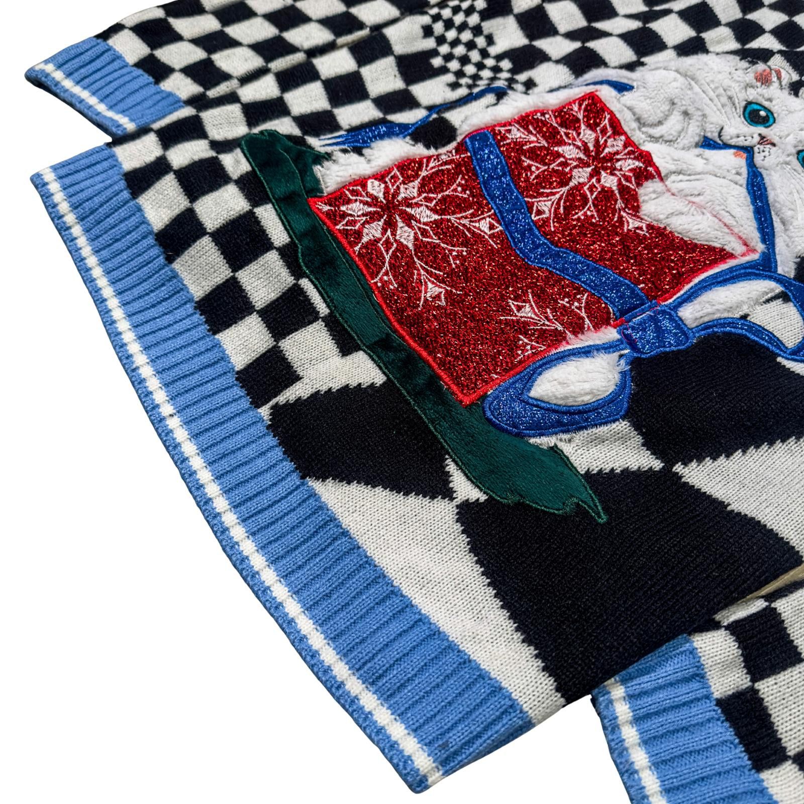 Other Blizzard Bay Cat Gift Box Holiday Sweater Black Checkered M Size M / US 6-8 / IT 42-44 - 3 Thumbnail